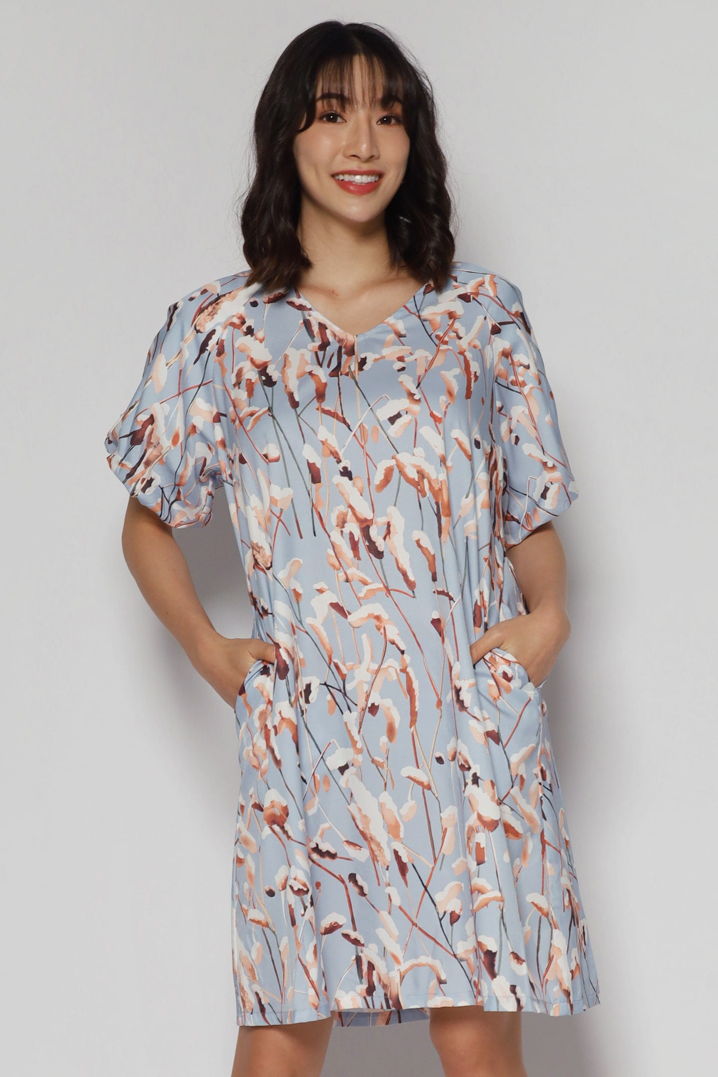 Haru Dress in Sweet Blue Floral