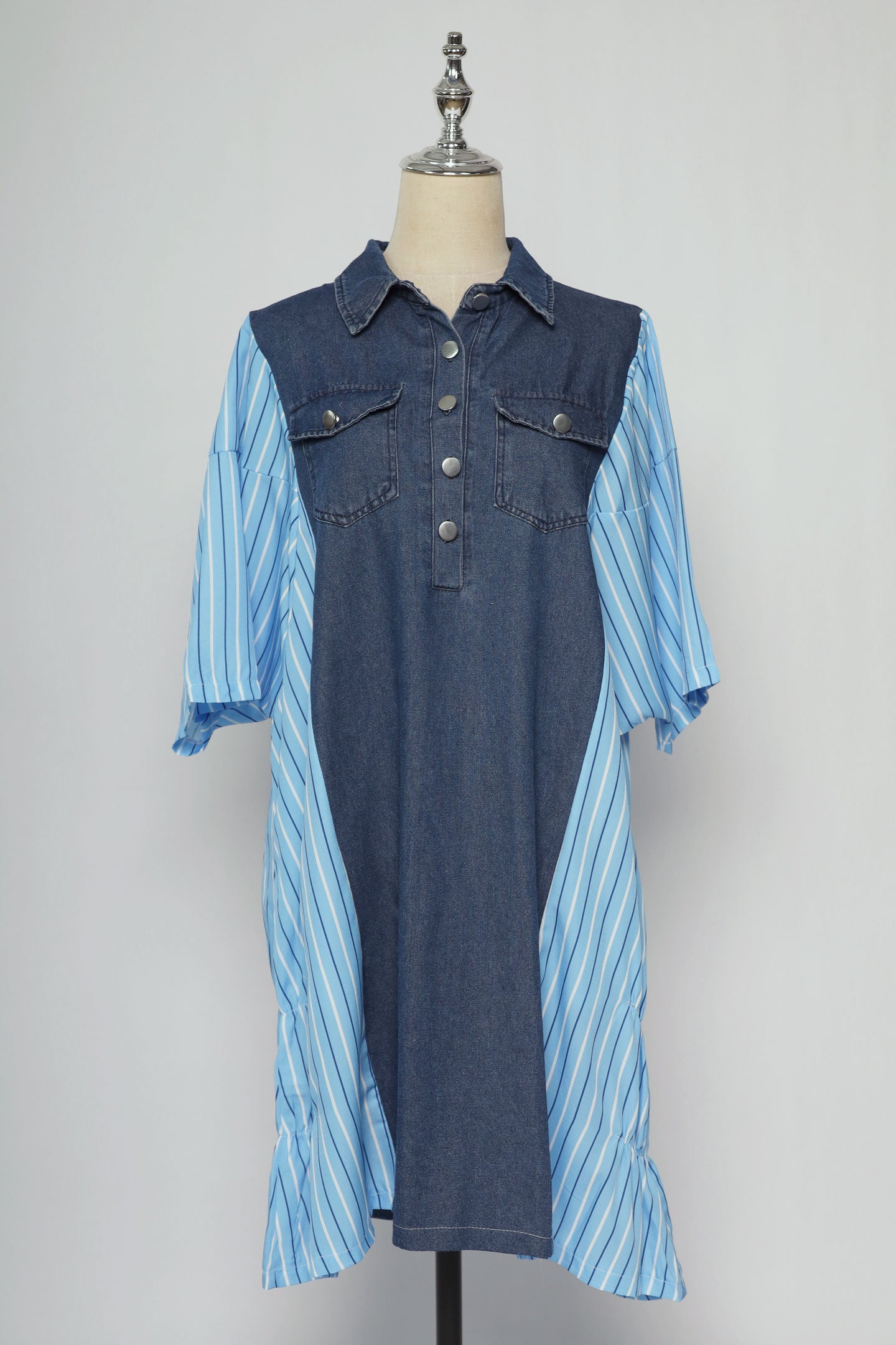 PO - Heather Stripes Denim Dress