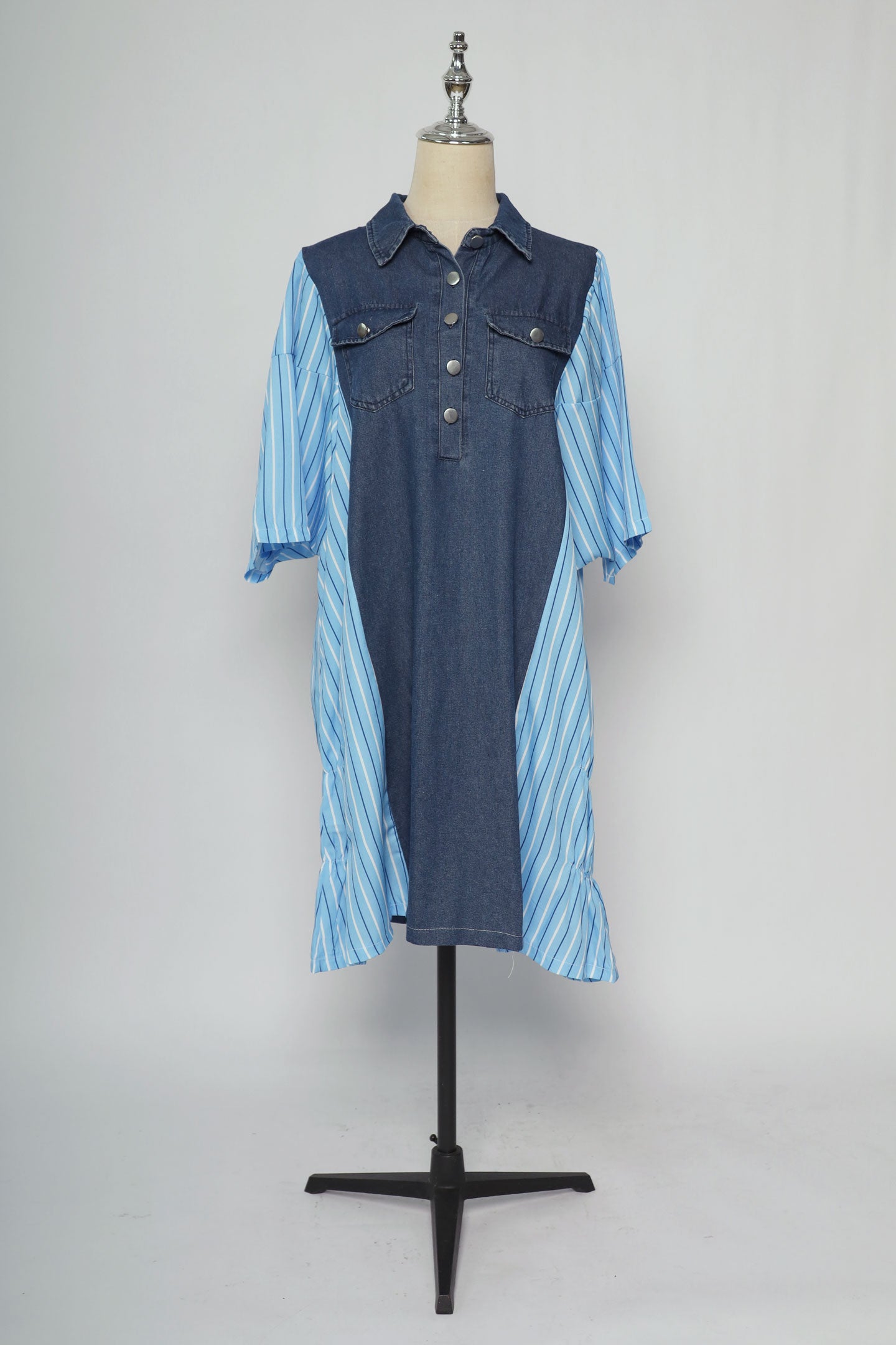 PO - Heather Stripes Denim Dress