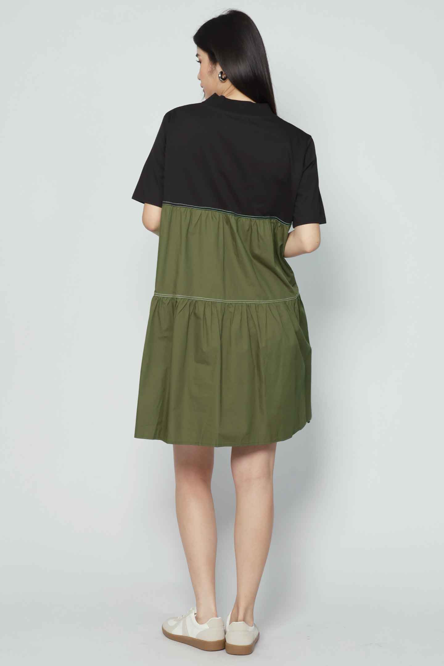 Hendrix Dress in Black Green