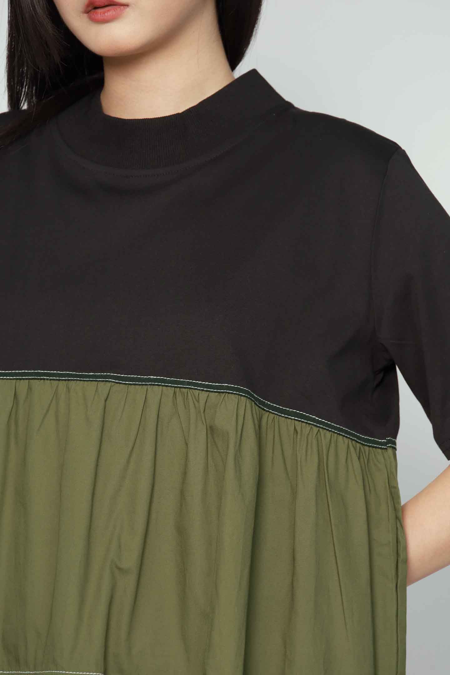 Hendrix Dress in Black Green