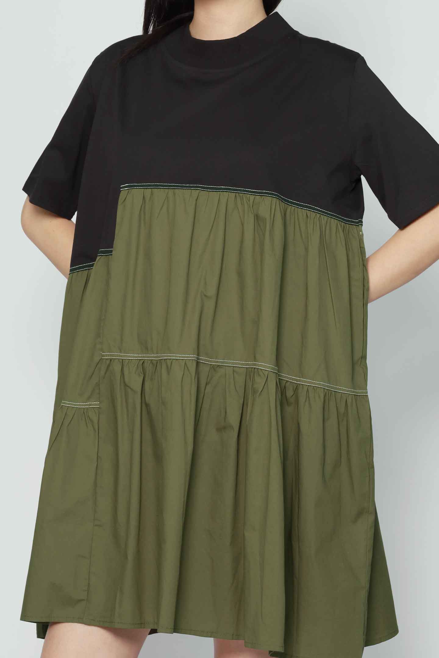 Hendrix Dress in Black Green