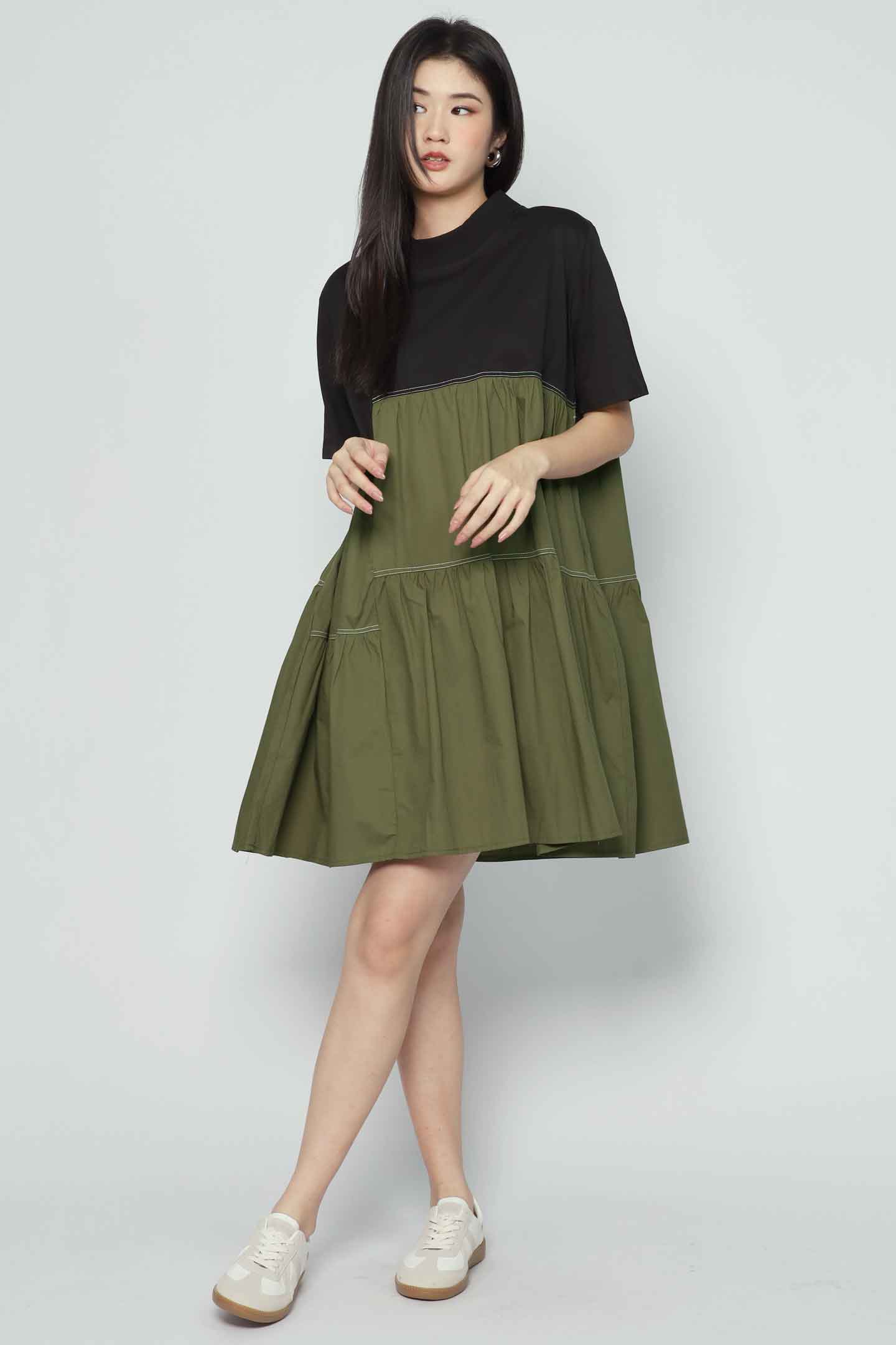 Hendrix Dress in Black Green