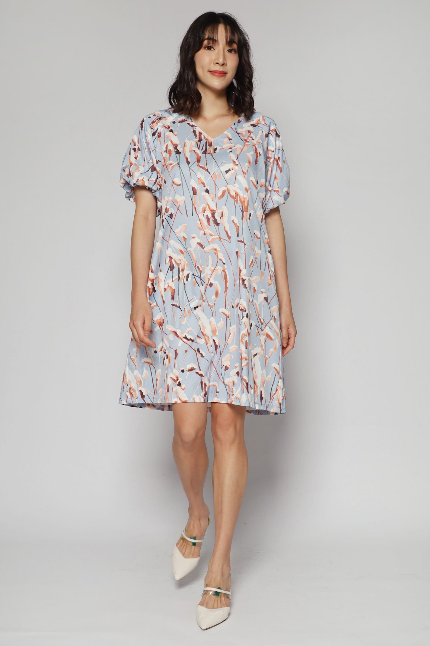 Haru Dress in Sweet Blue Floral