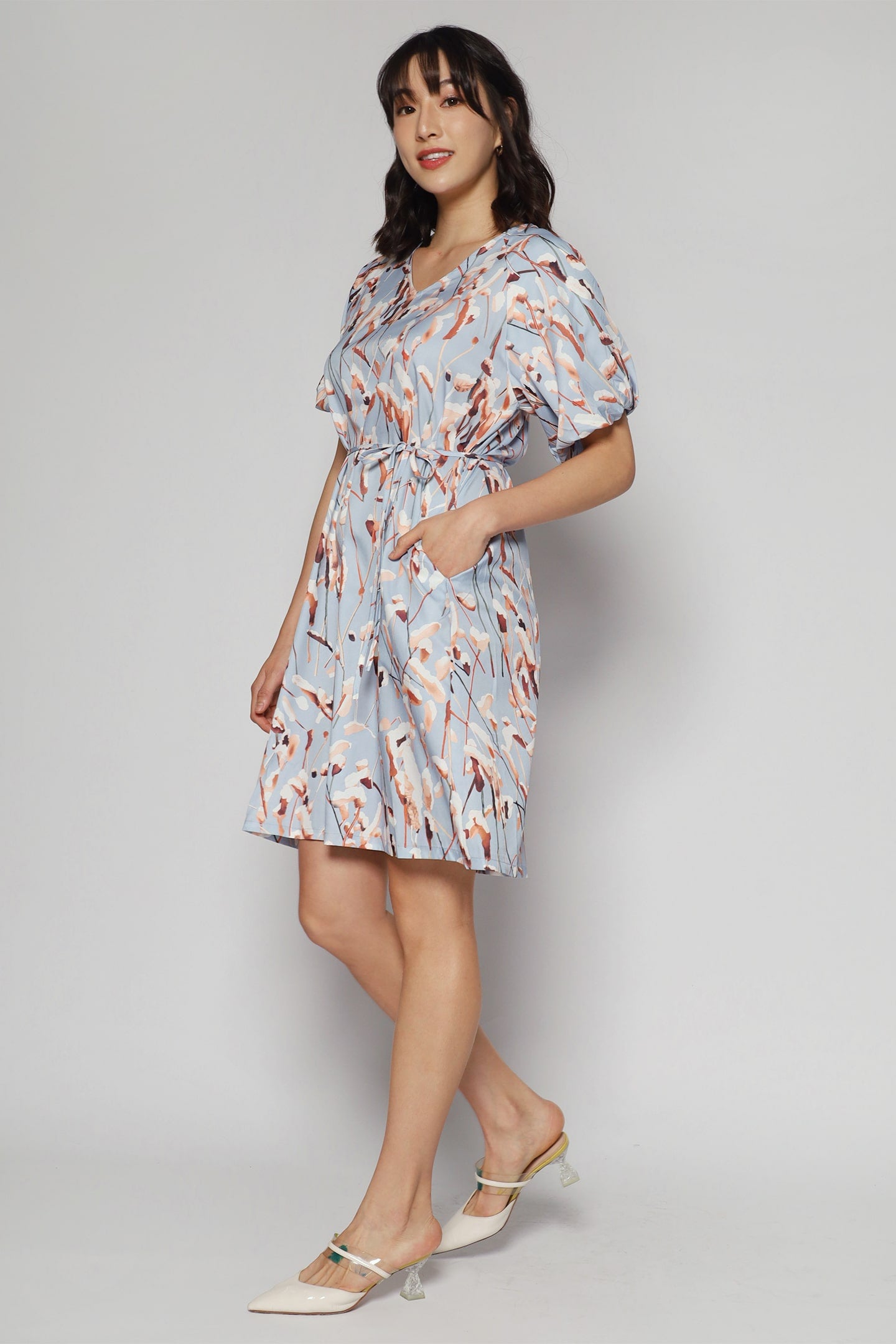 Haru Dress in Sweet Blue Floral