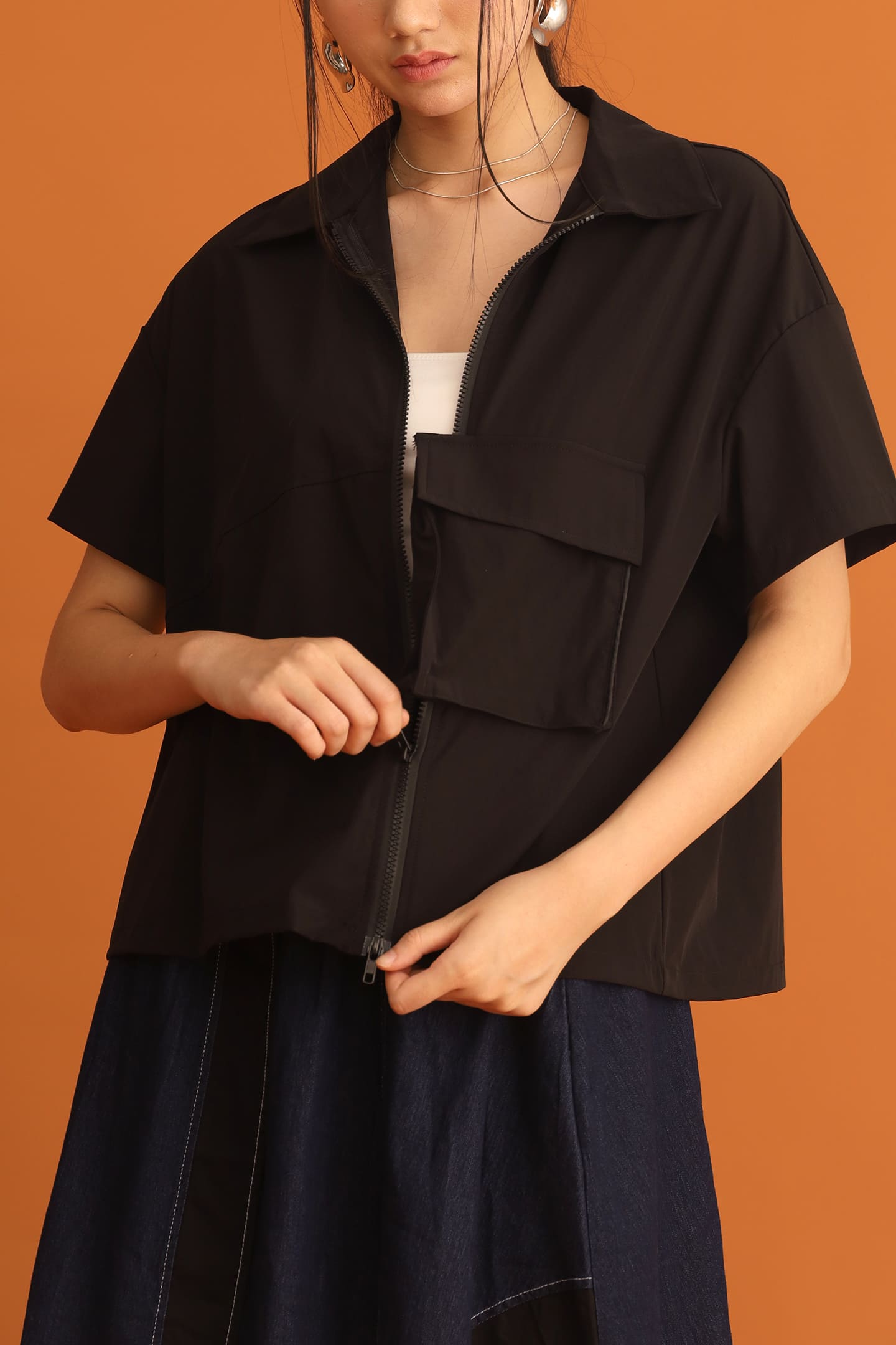 CHOSEN - Hyojin Zipper Top in Black