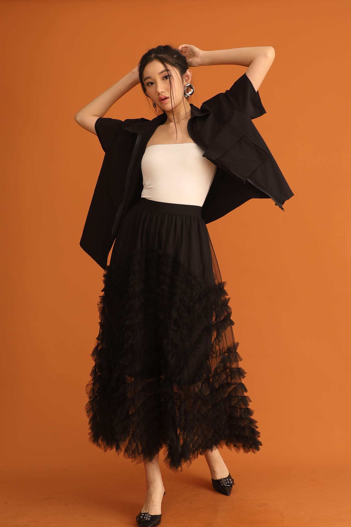 CHOSEN - Hyojin Zipper Top in Black