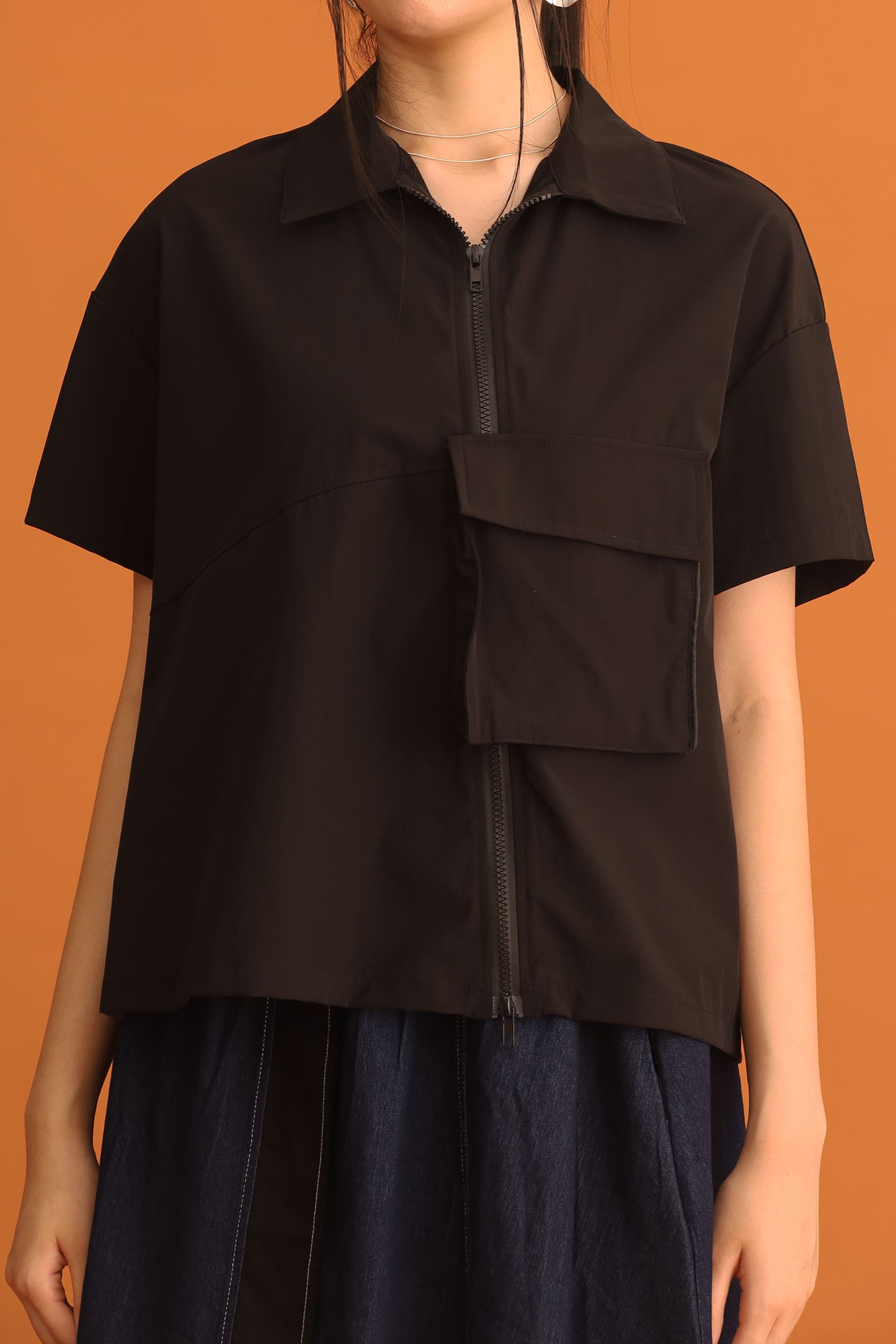 CHOSEN - Hyojin Zipper Top in Black