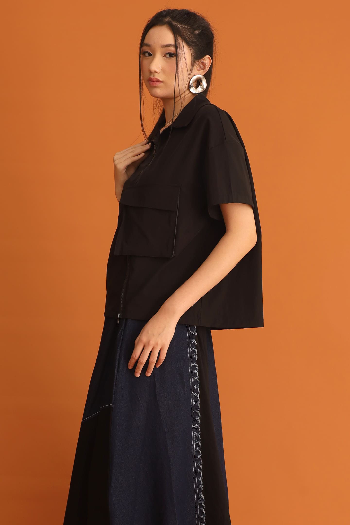 CHOSEN - Hyojin Zipper Top in Black