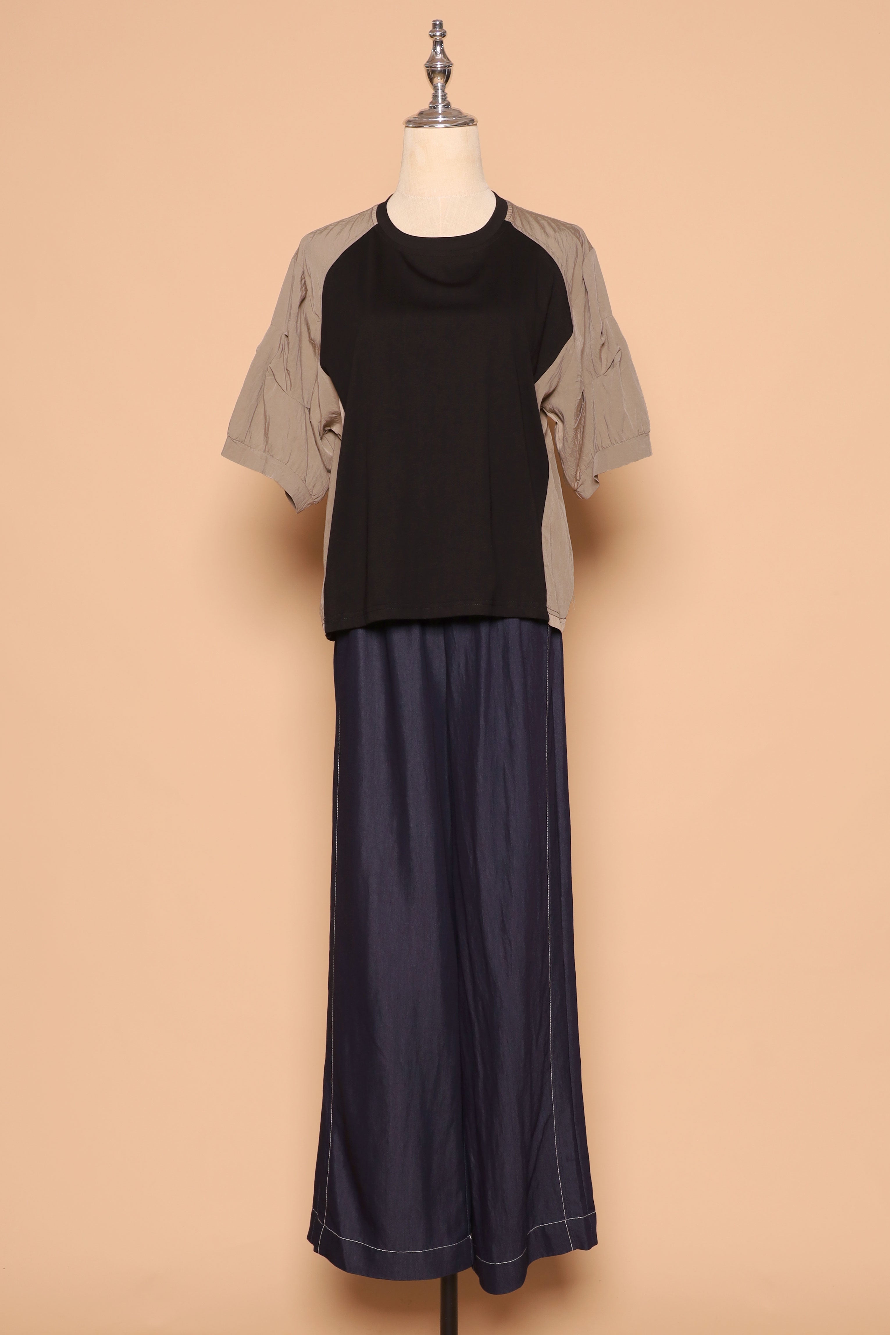 PO - Ida Colourblock Top in Khaki