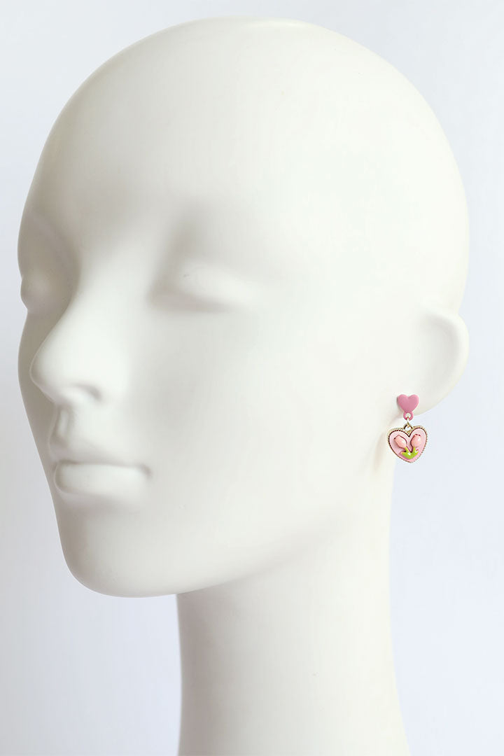 Tulips Heart Earrings