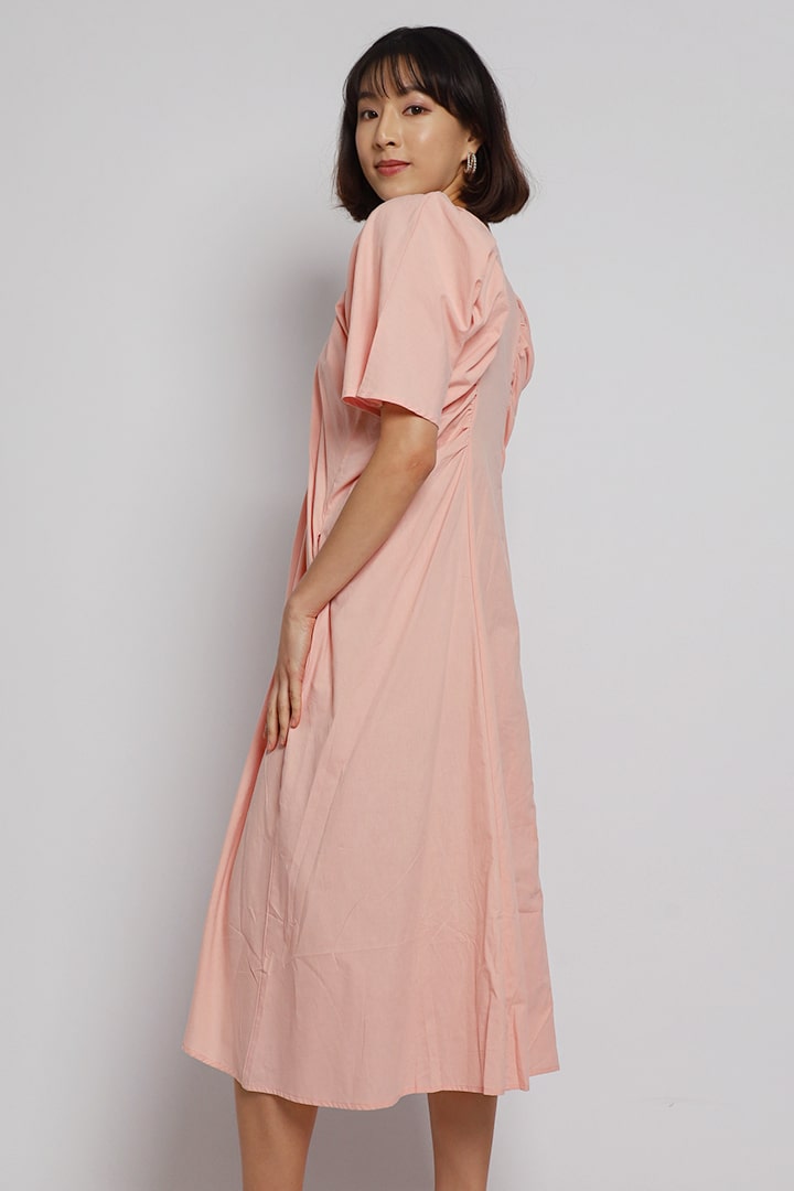 Whitney V Dress in Pastel Pink