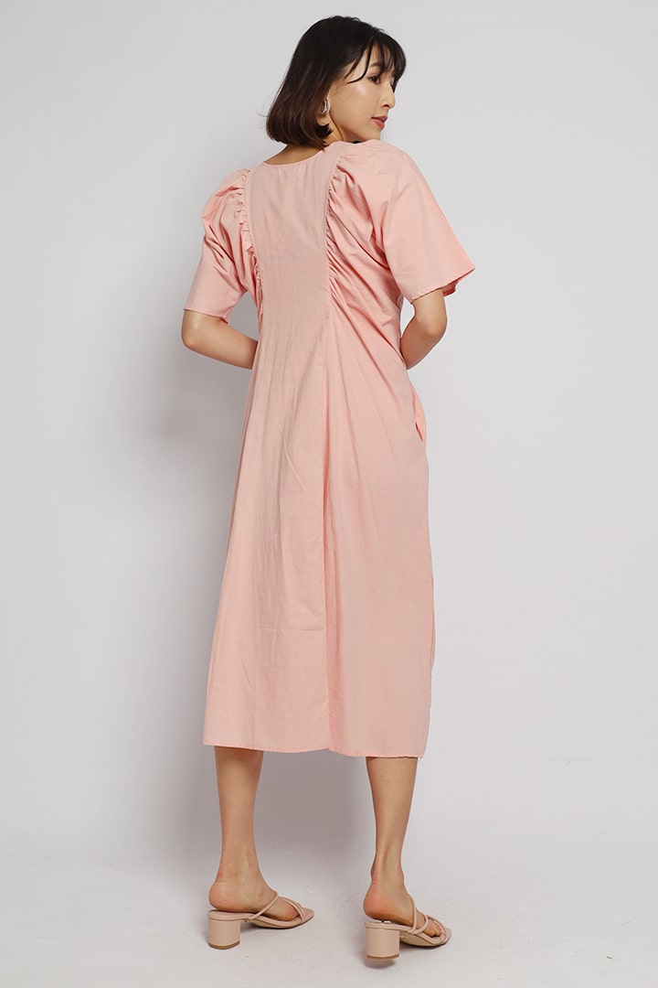 Whitney V Dress in Pastel Pink