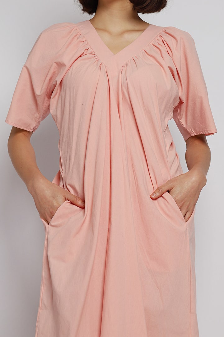 Whitney V Dress in Pastel Pink