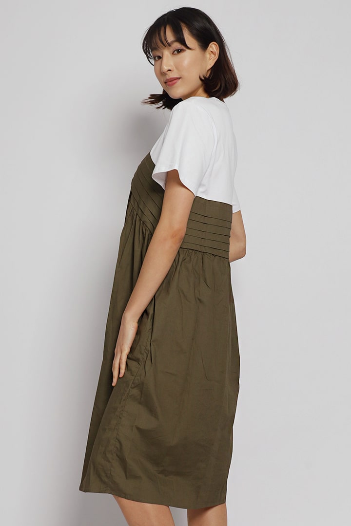 Debbie Colourblock Dress in Green