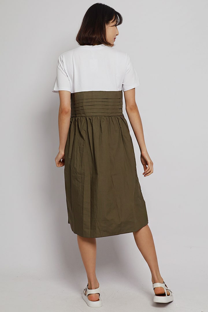 Debbie Colourblock Dress in Green