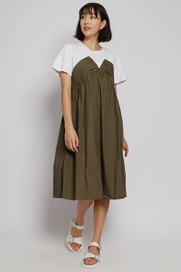 Debbie Colourblock Dress in Green