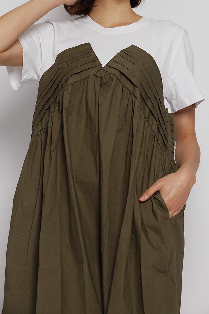 Debbie Colourblock Dress in Green