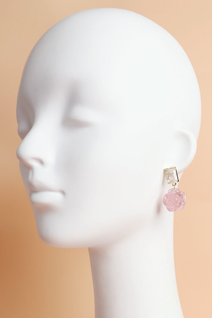 Dusted Gold Rose Earrings