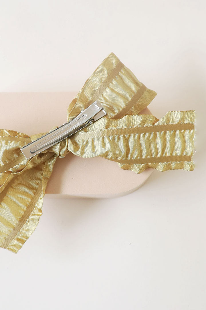 Mustard Ribbon Hair Clip