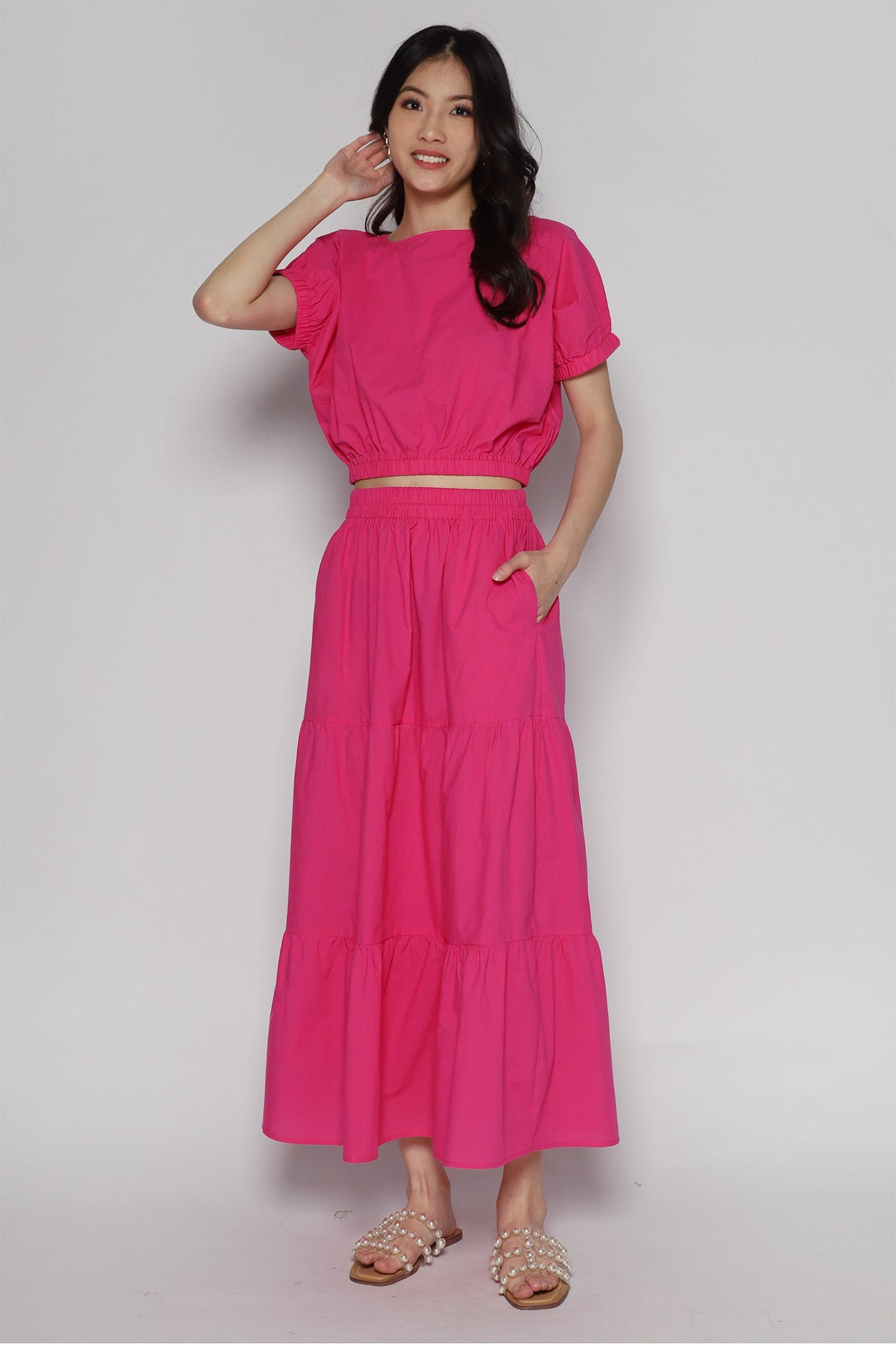 Jolin 2 in 1 Skirt Set in Barbie Pink