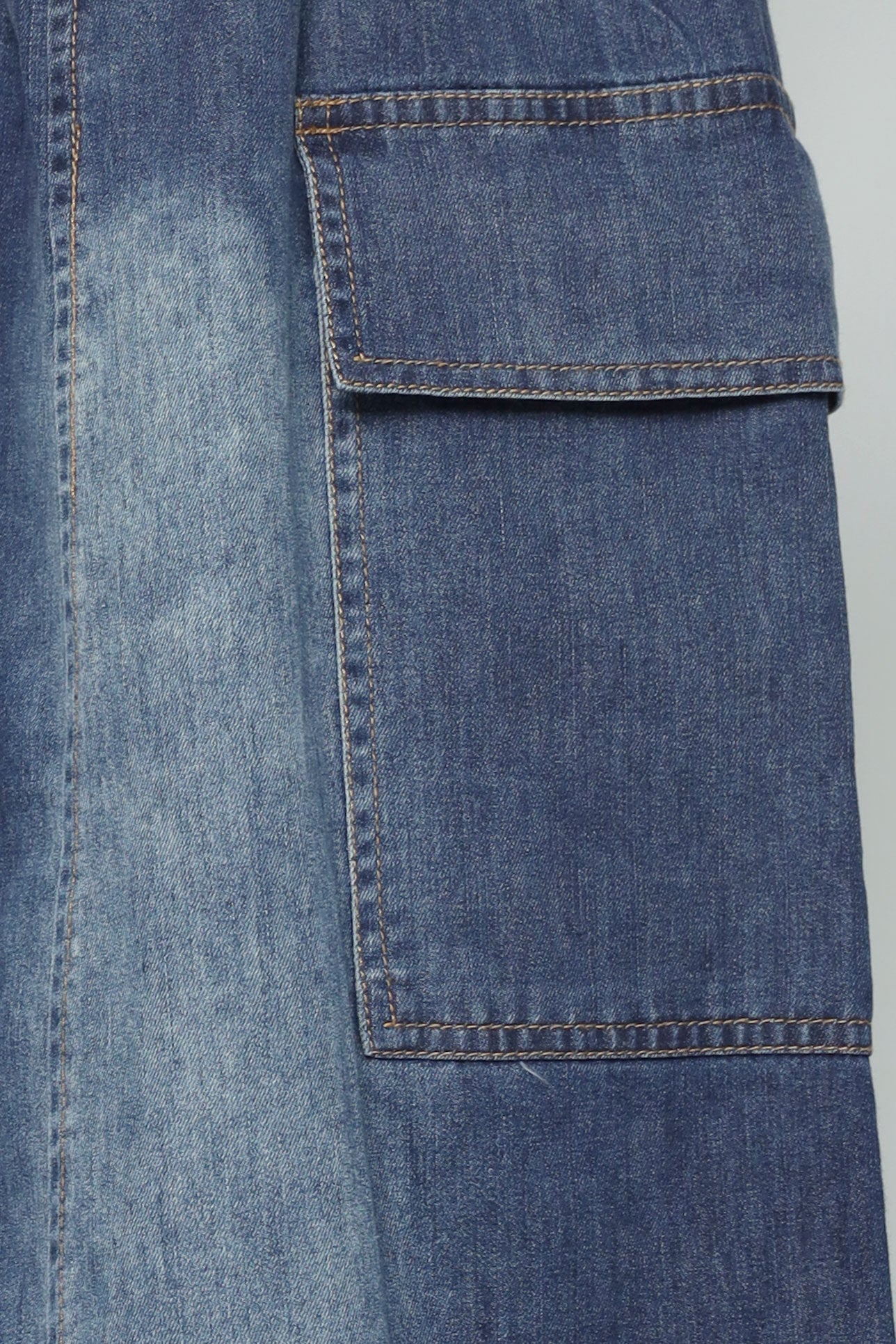 Backorders Jesxeca Cargo Denim Skirt in Blue