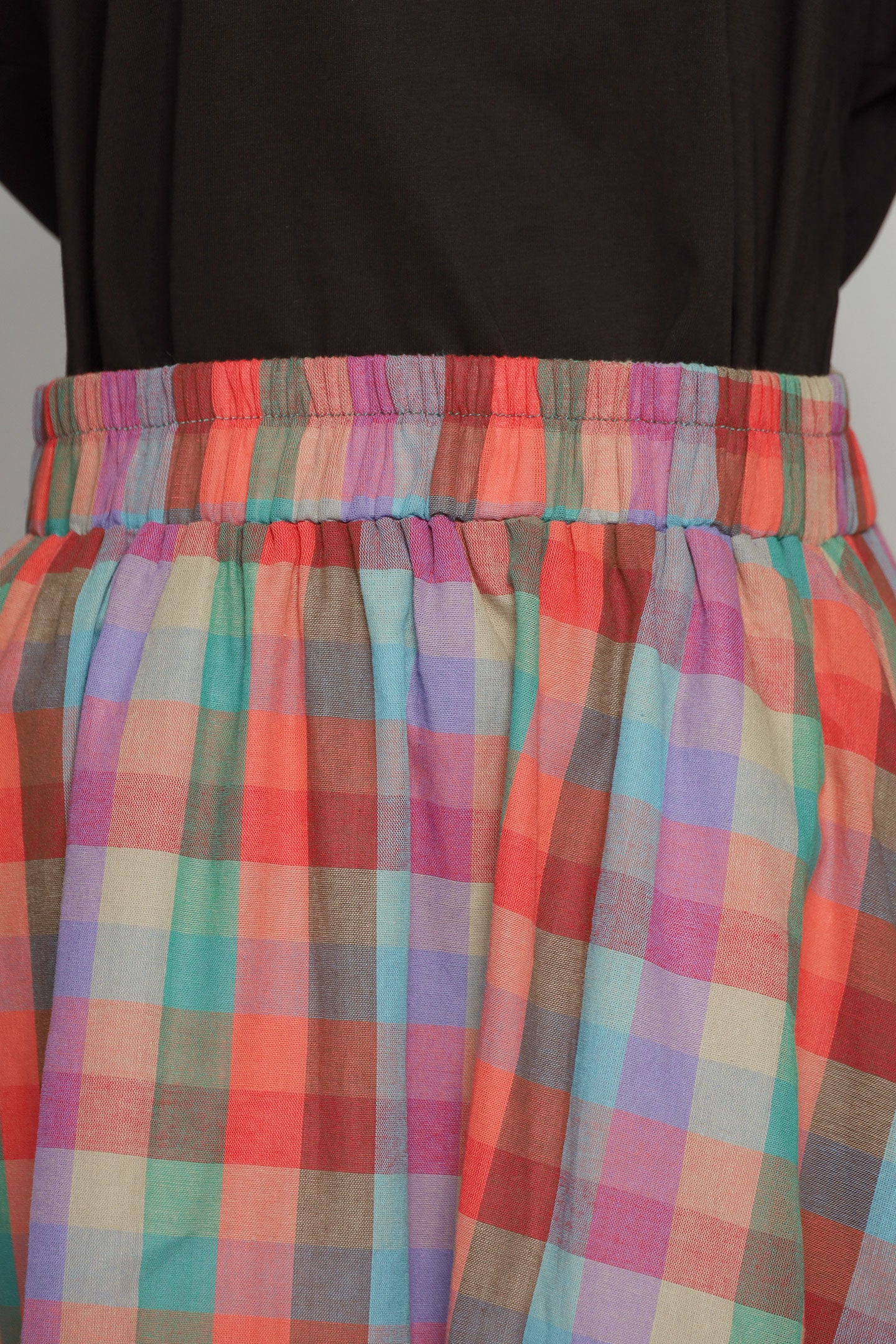PO - Jewel Checkered Balloon Skirt