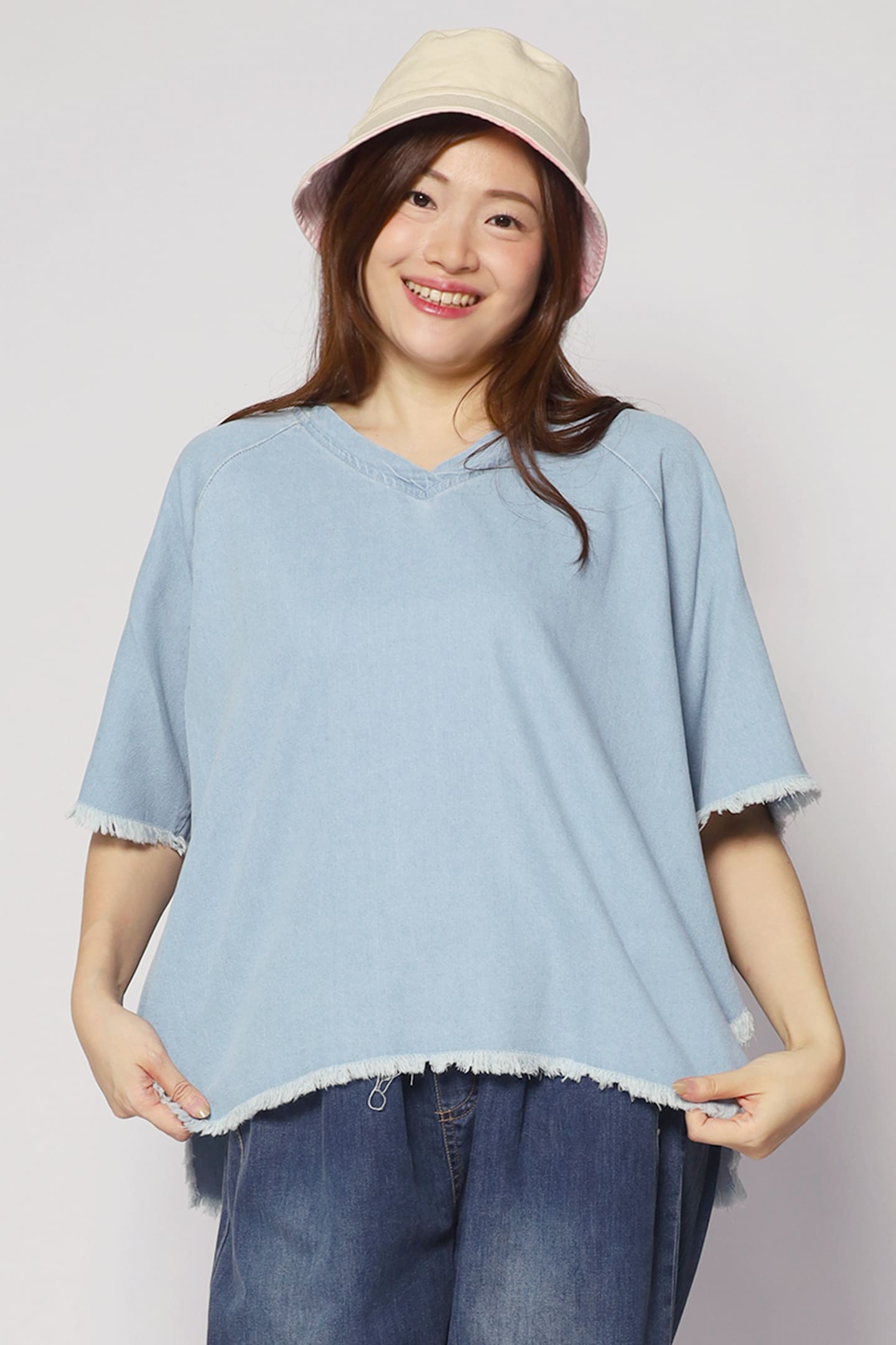 PO - Johan Fringe Top in Blue Denim