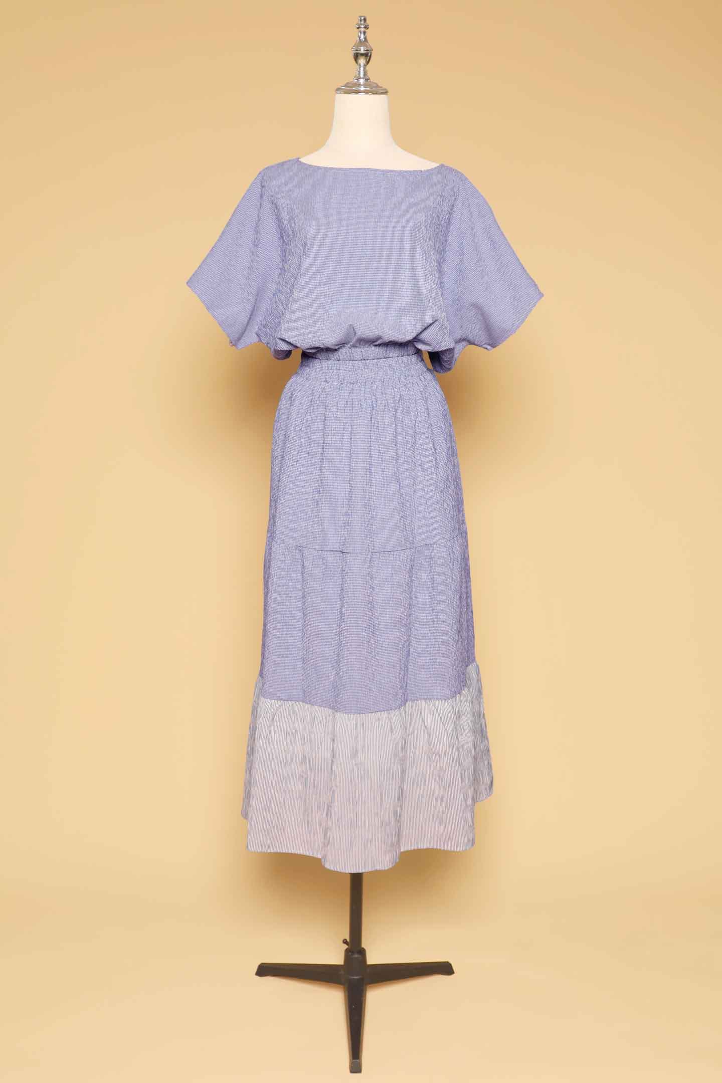 Jolin 2 in 1 Skirt Set in Blue Gingham V2