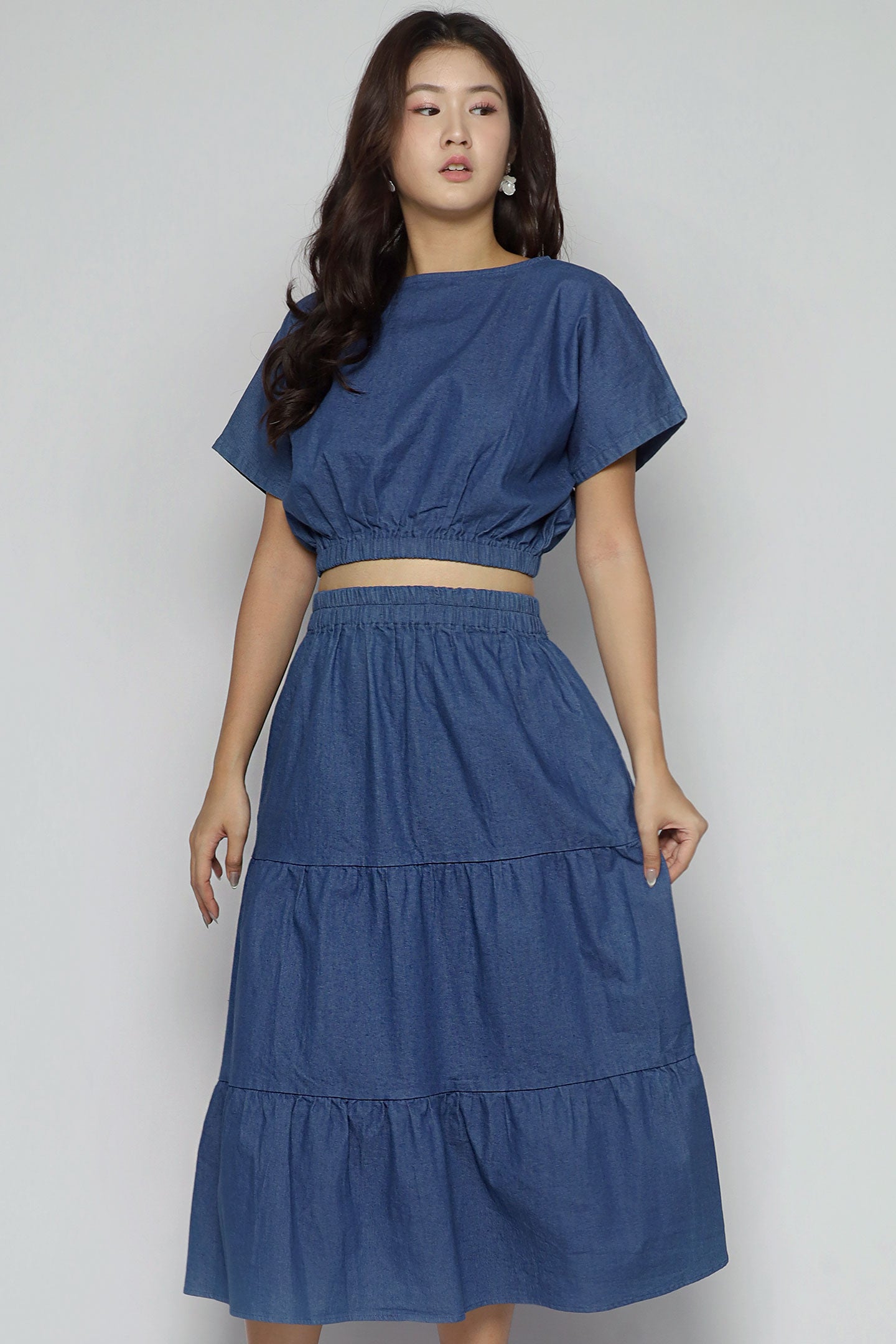 Jolin 2 in 1 Skirt Set in Blue Denim