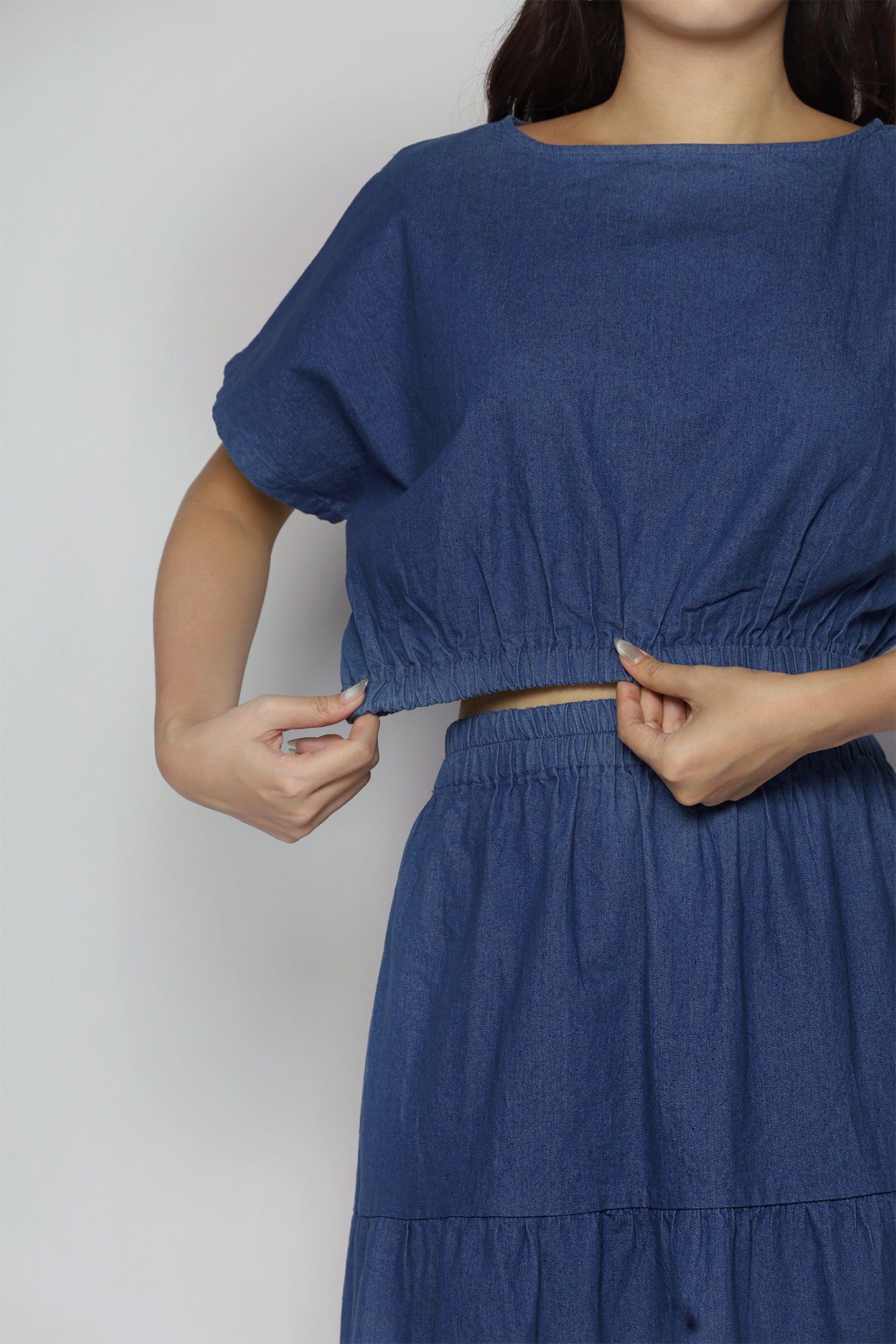 Jolin 2 in 1 Skirt Set in Blue Denim