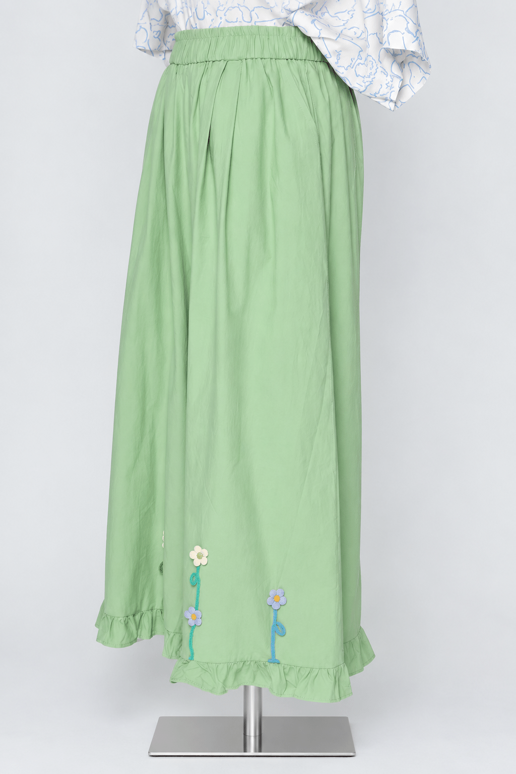 PO - Jouchae Floral Pants in Mint Green