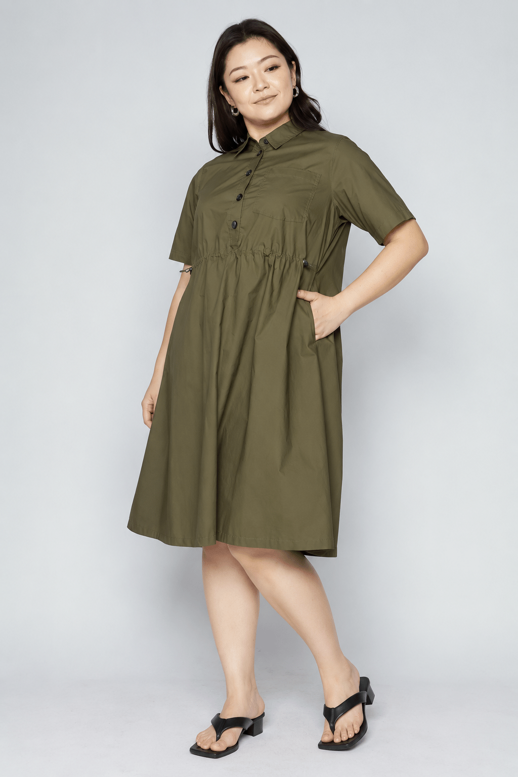 Jovie Shirt Dress in Green