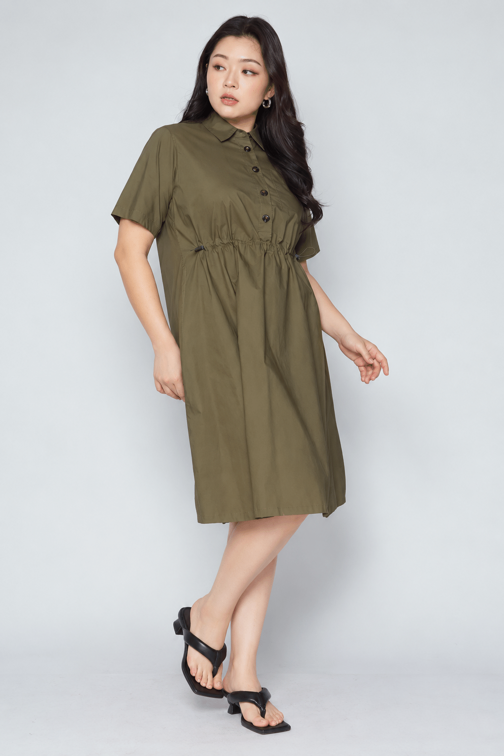 Jovie Shirt Dress in Green