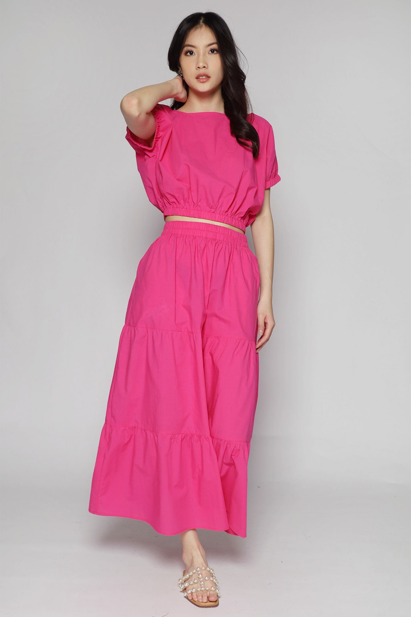 Jolin 2 in 1 Skirt Set in Barbie Pink