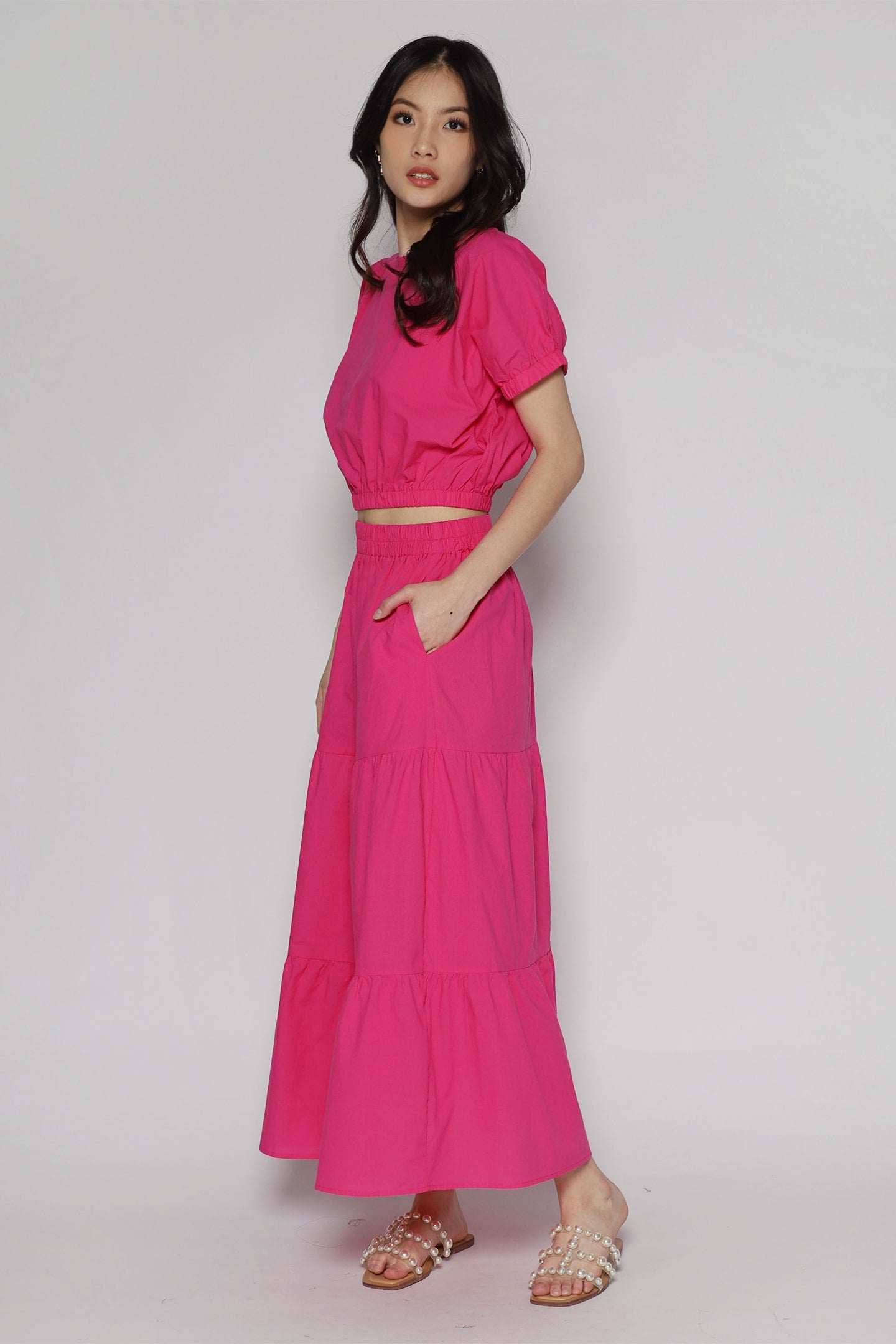 Jolin 2 in 1 Skirt Set in Barbie Pink