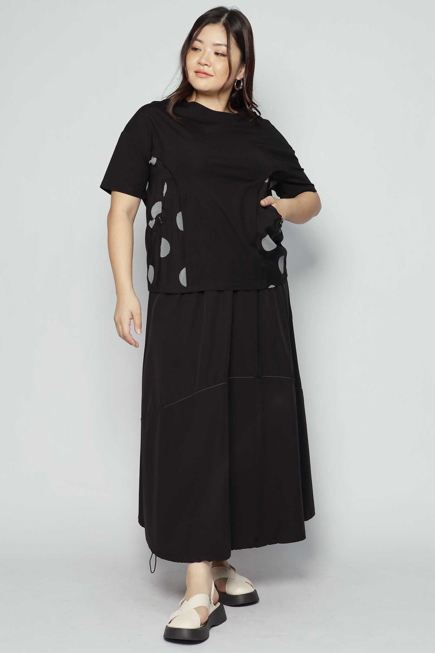 Backorders Kade Polkadot Printed Top in Black