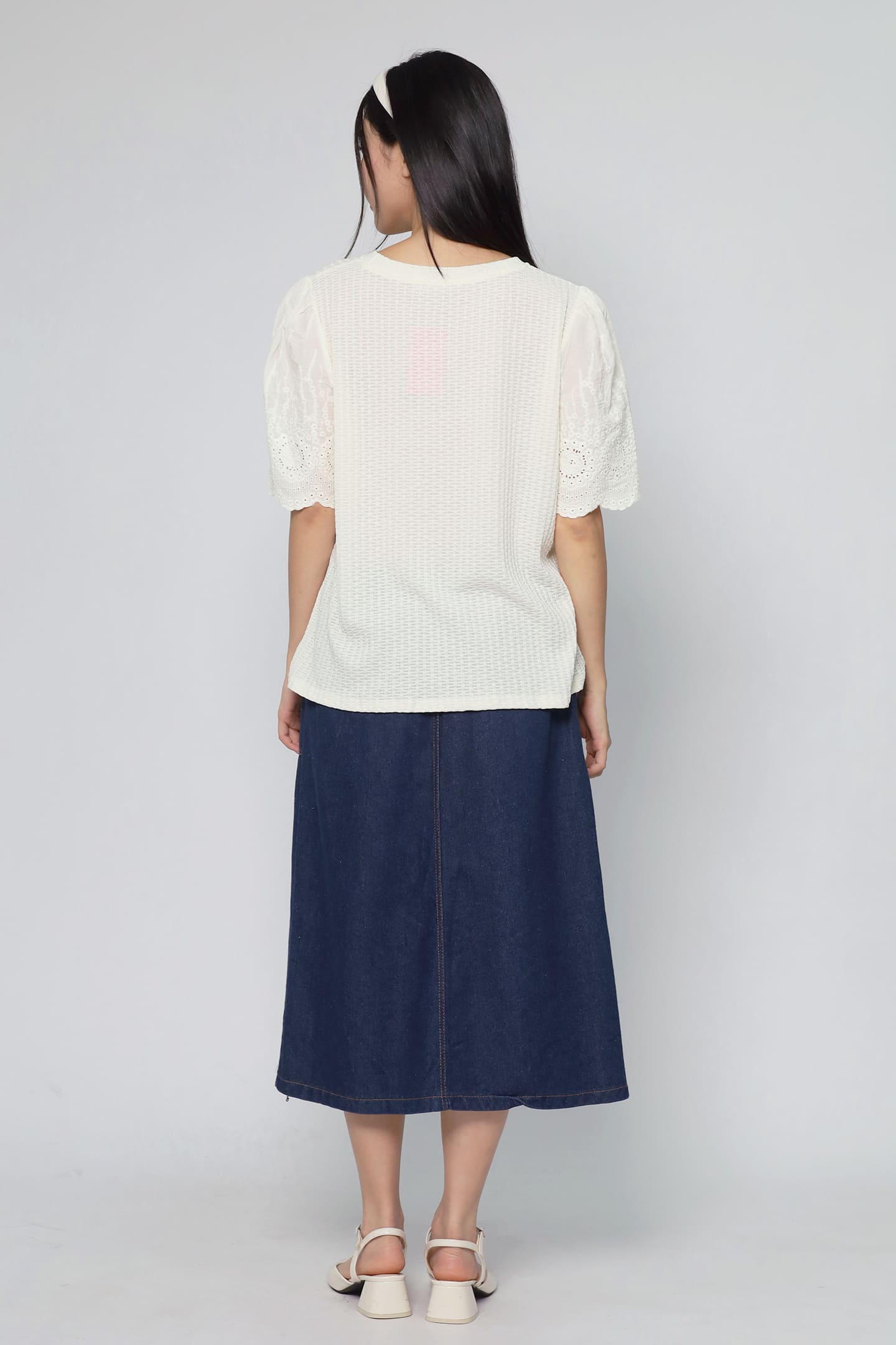 JOY - Keiko Crochet Knit Top in Vanilla