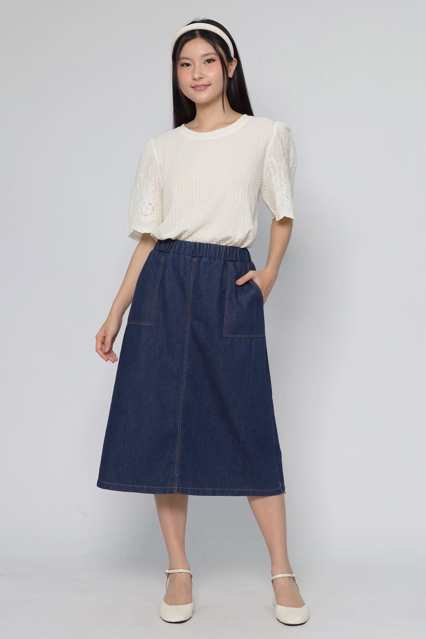 JOY - Keiko Crochet Knit Top in Vanilla