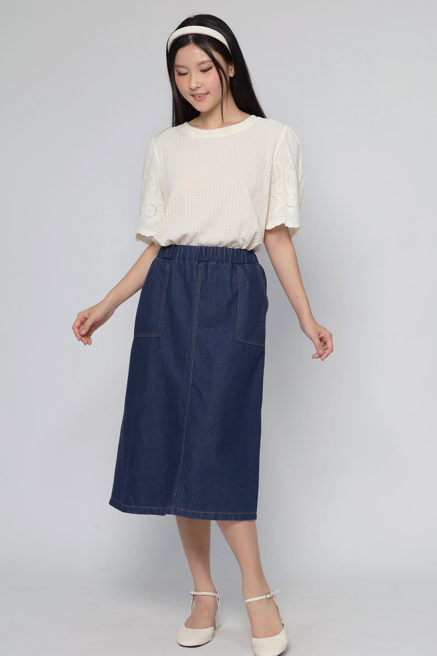 JOY - Keiko Crochet Knit Top in Vanilla