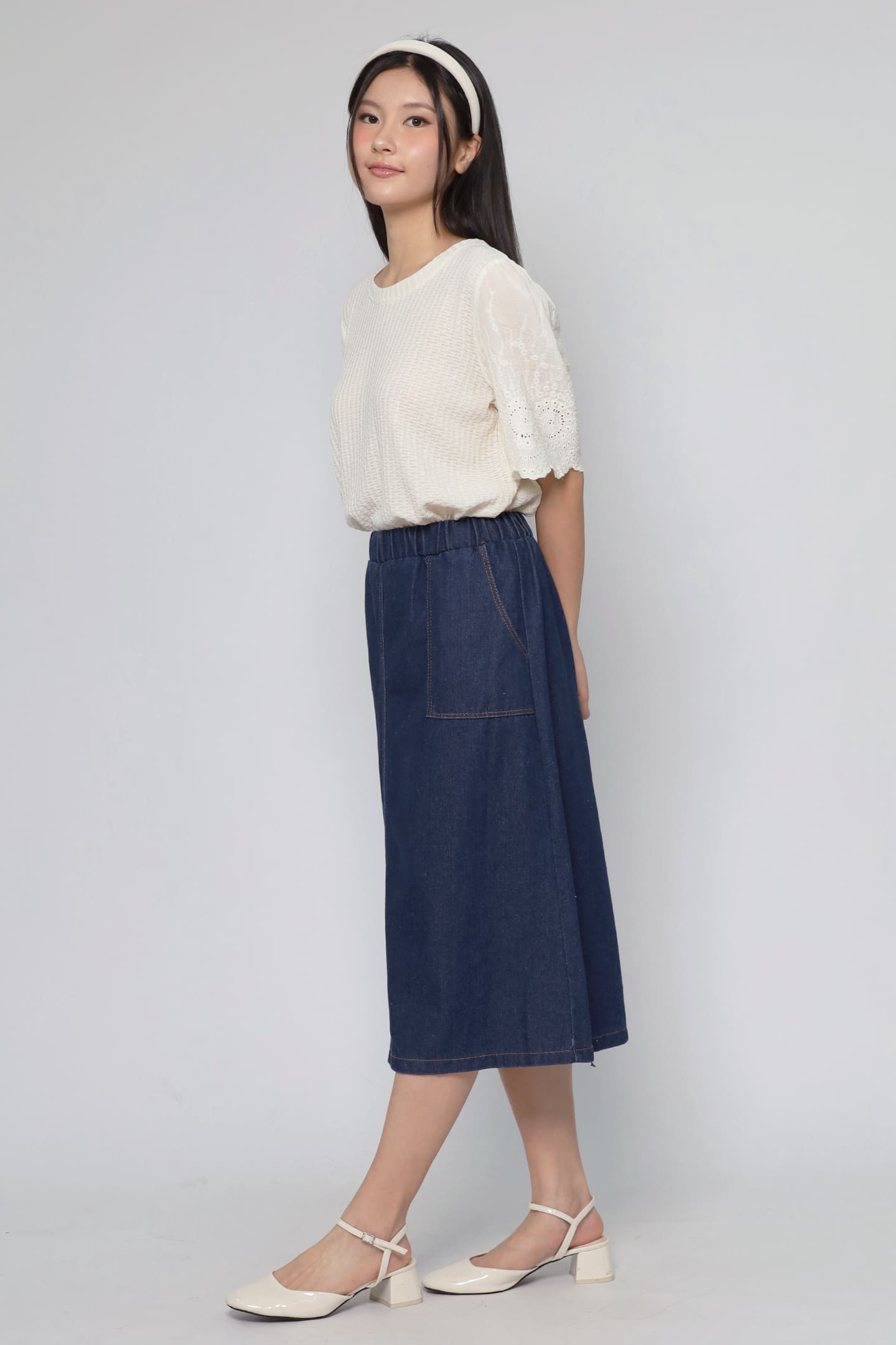 JOY - Keiko Crochet Knit Top in Vanilla