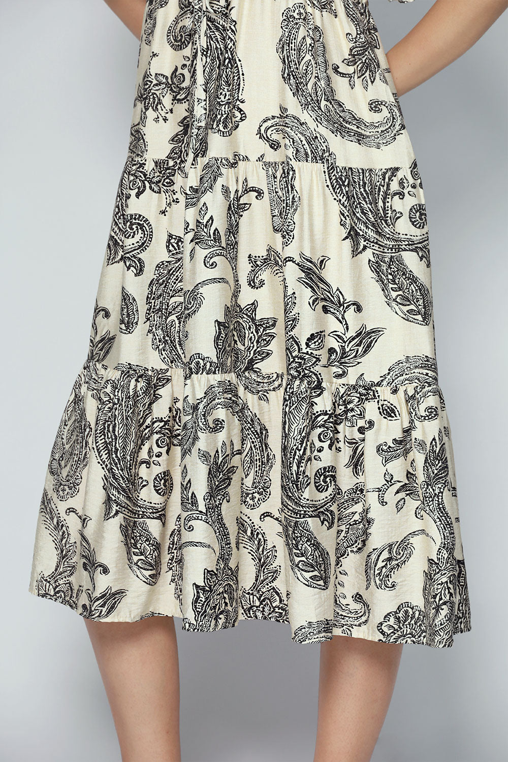 Keisha Dress in Cream Paisley
