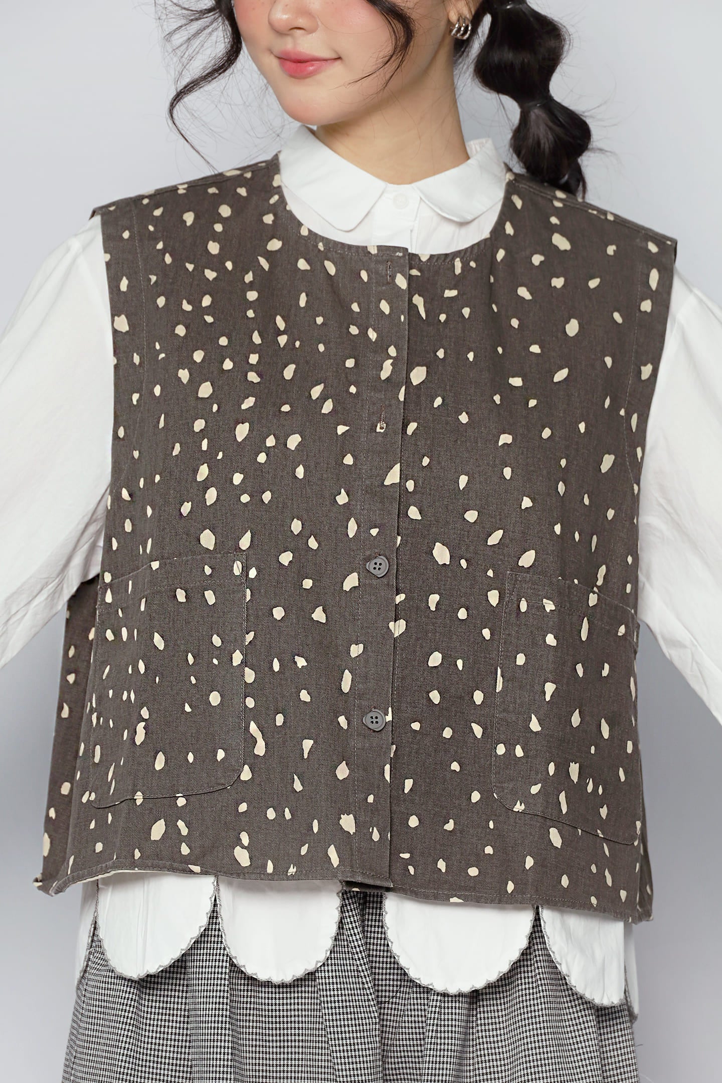 JOY - Kline Abstract Top in Dark Grey