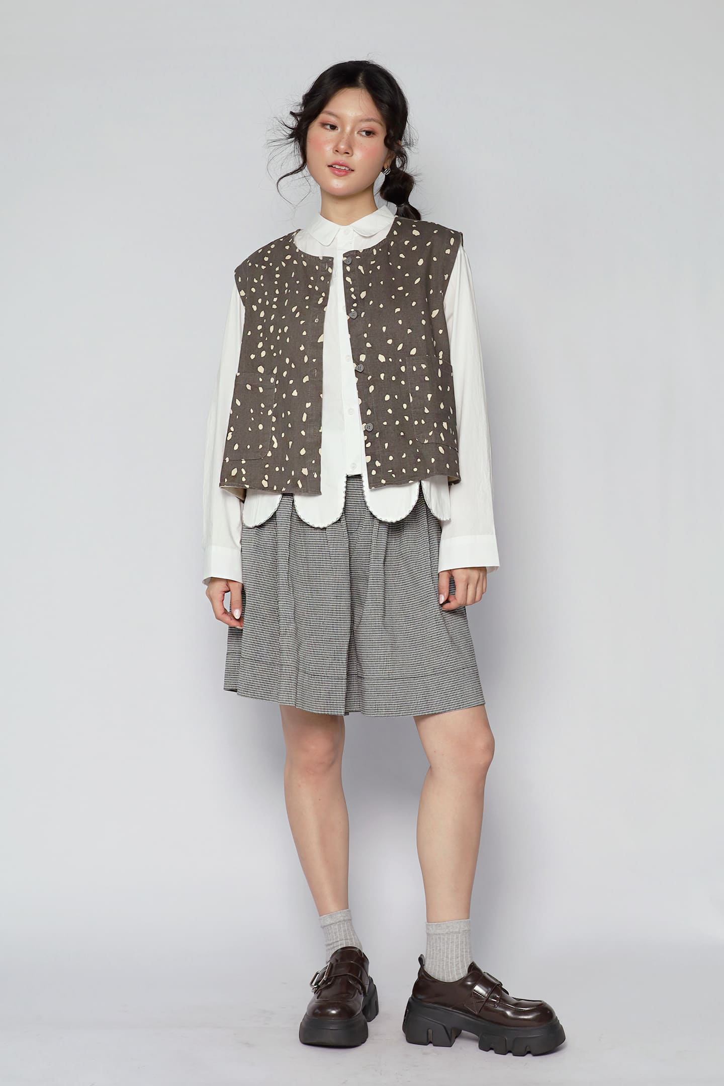 JOY - Kline Abstract Top in Dark Grey