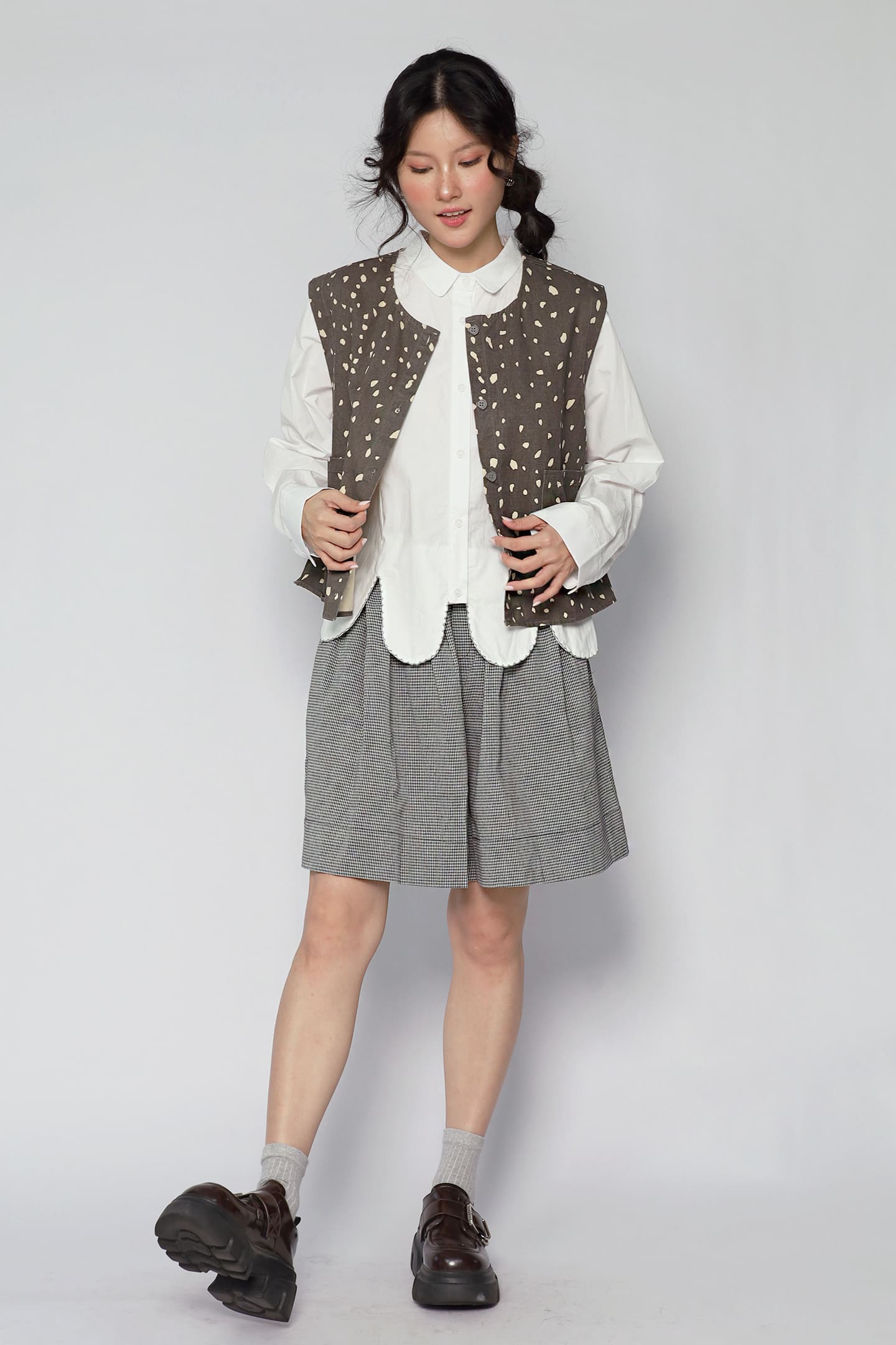JOY - Kline Abstract Top in Dark Grey