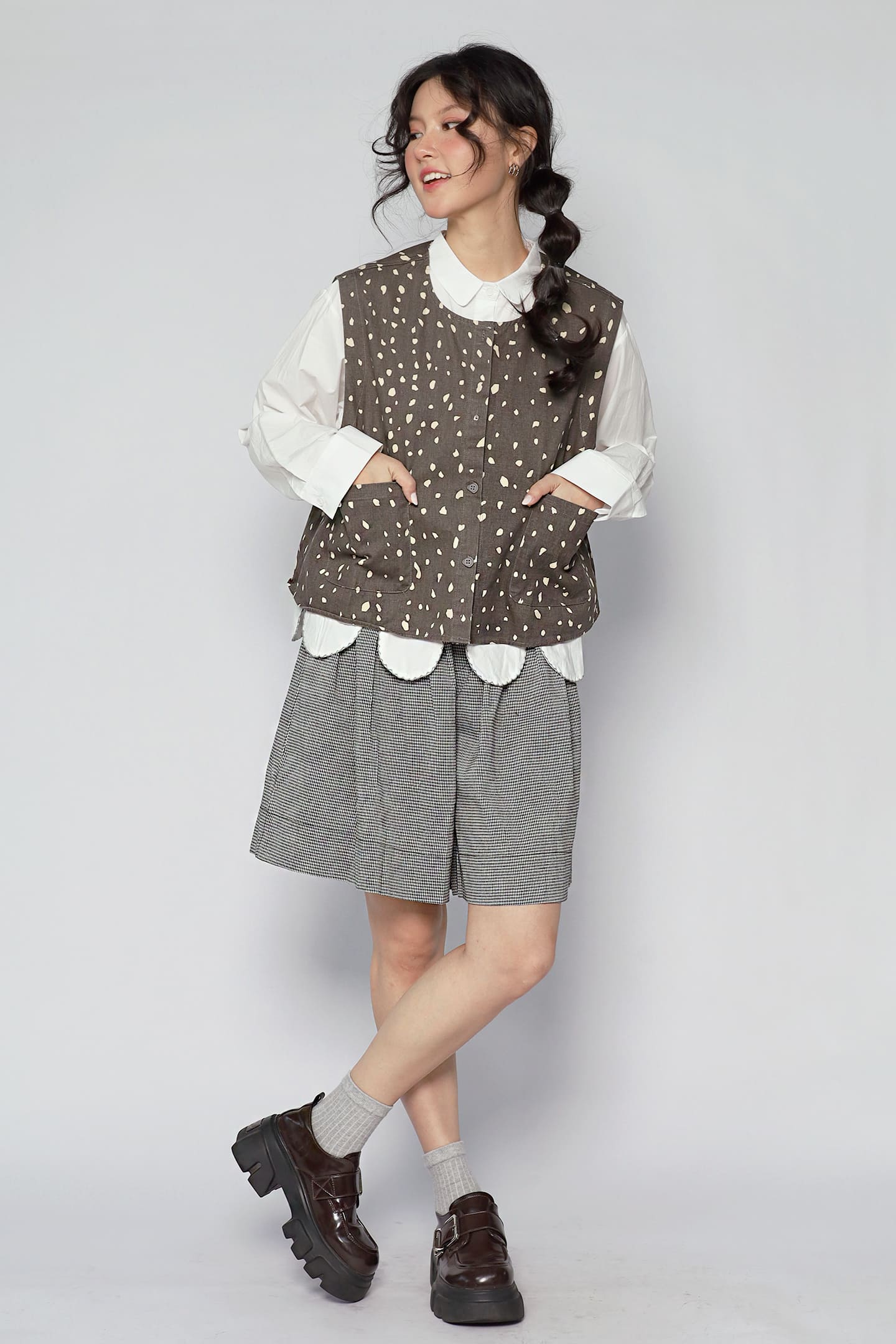 JOY - Kline Abstract Top in Dark Grey