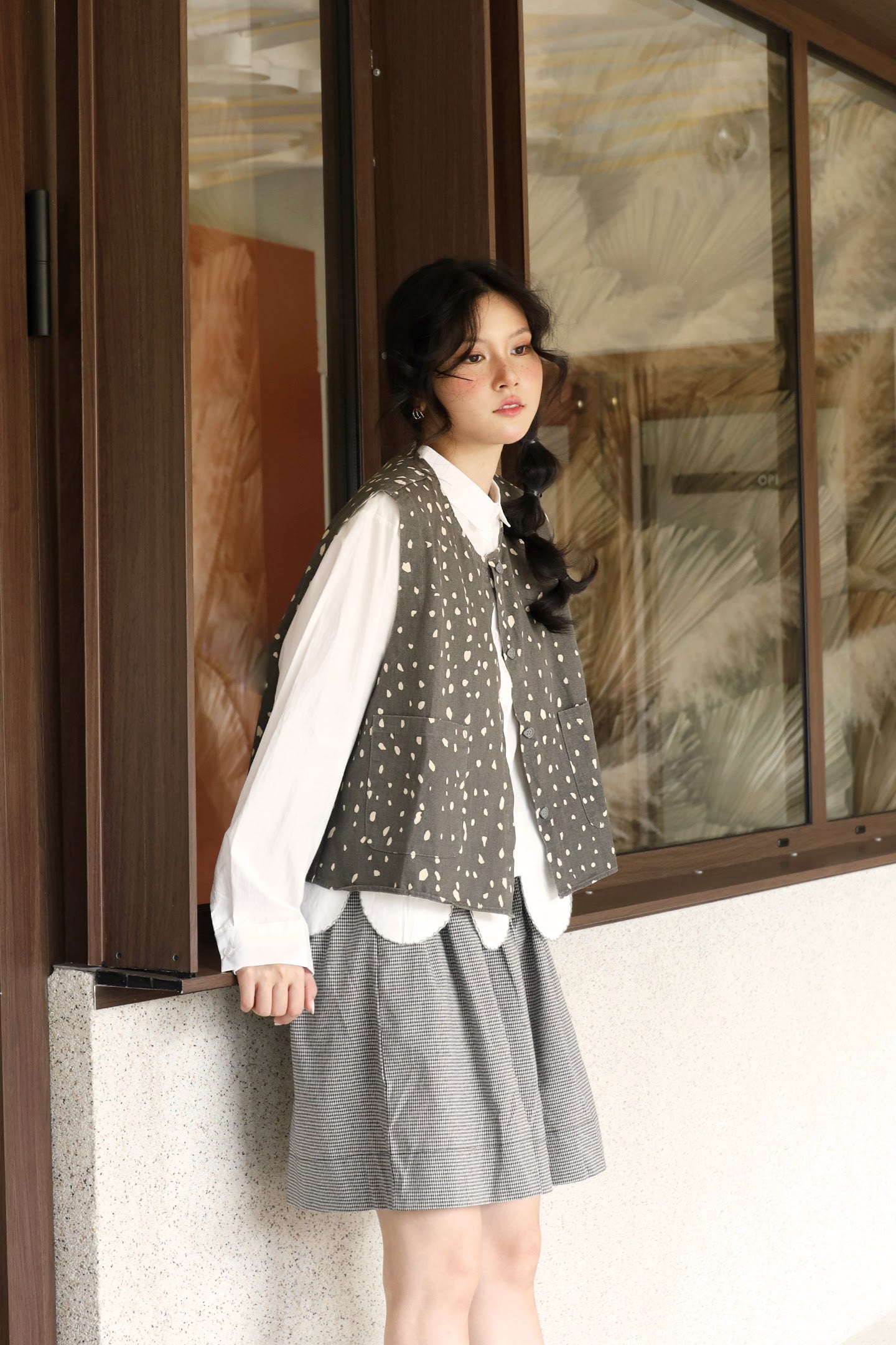 JOY - Kline Abstract Top in Dark Grey