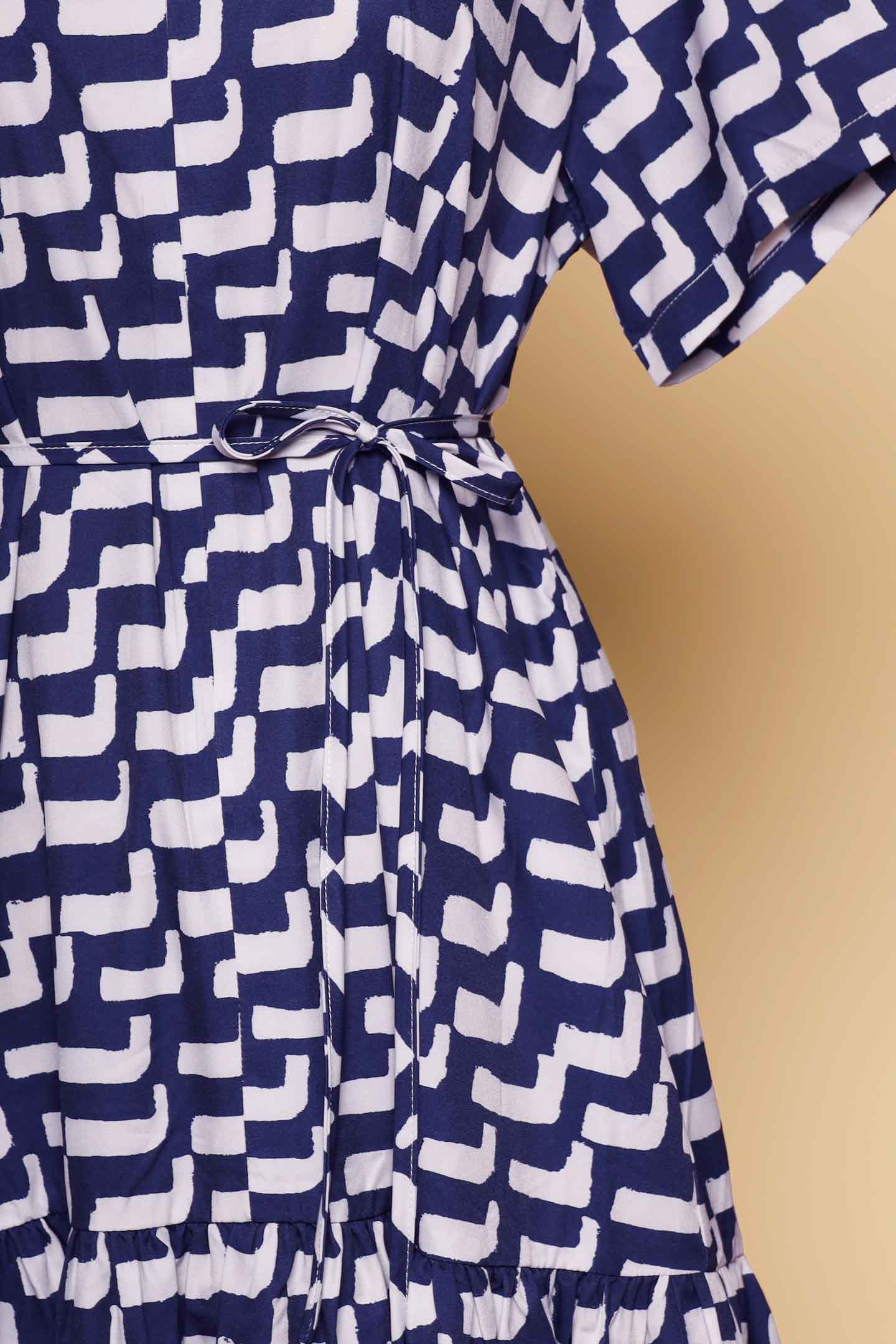 PO - Komy Dress in Blue Lines
