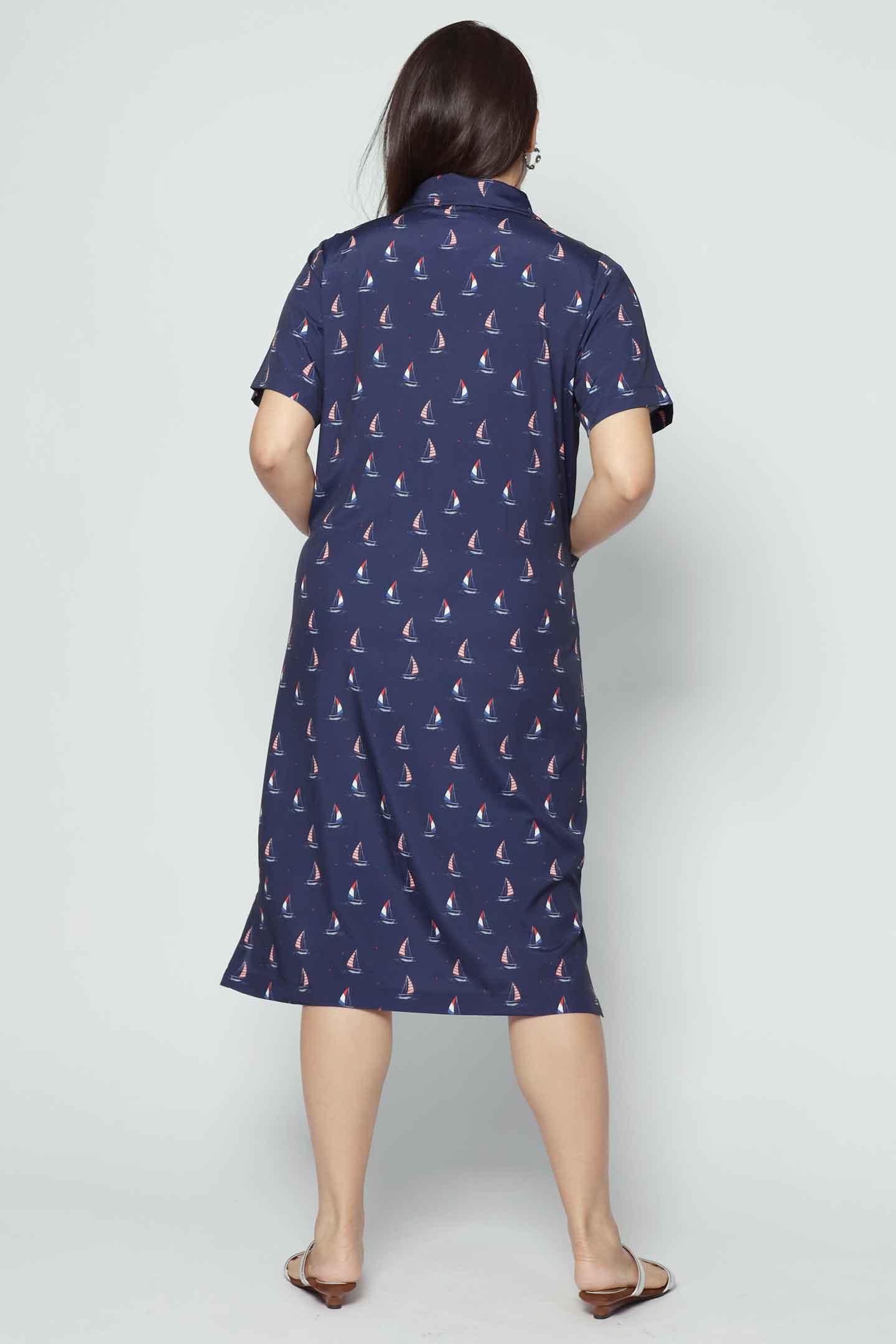 Kona Dress in Sailboat