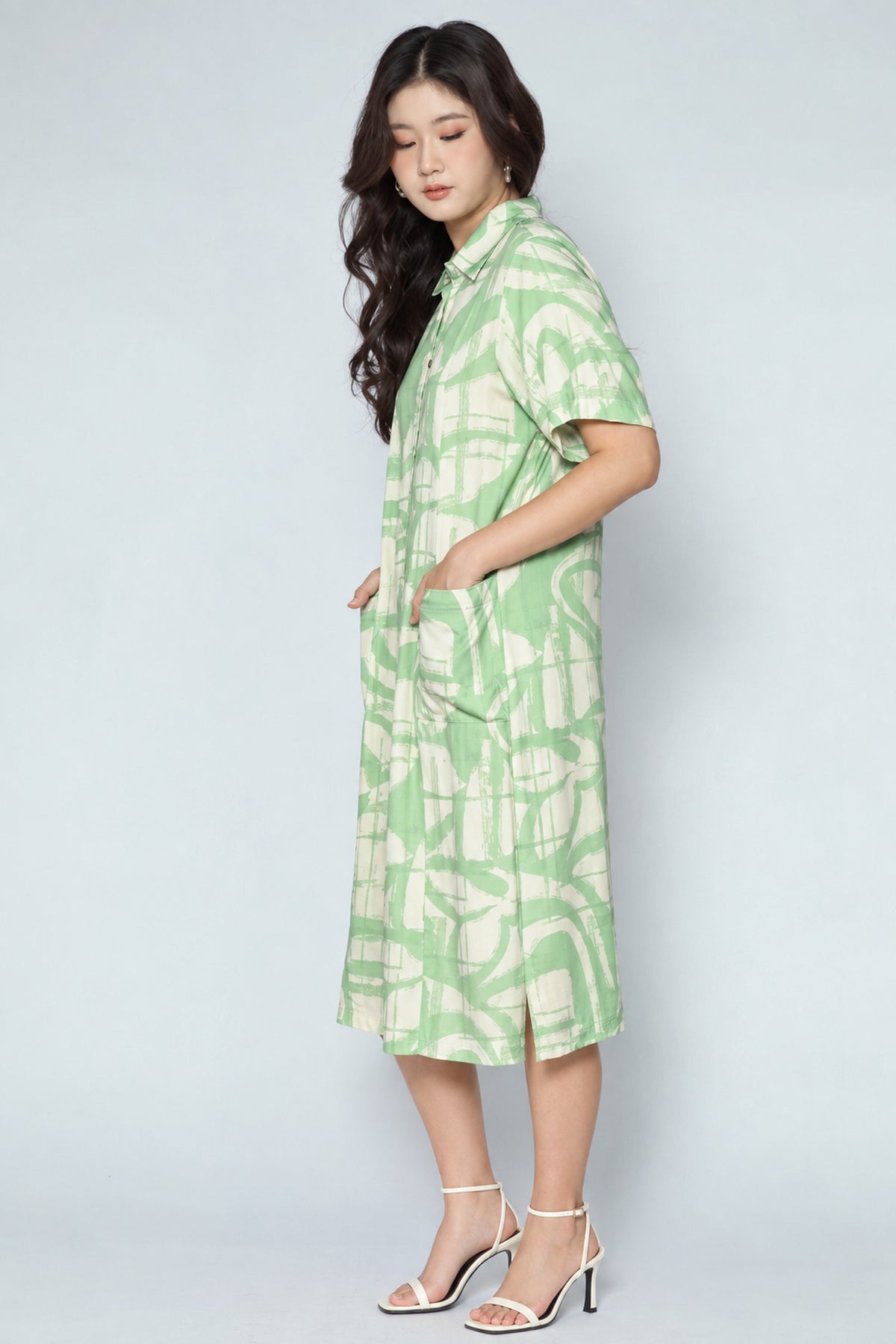 Kona Dress in Sage Strokes